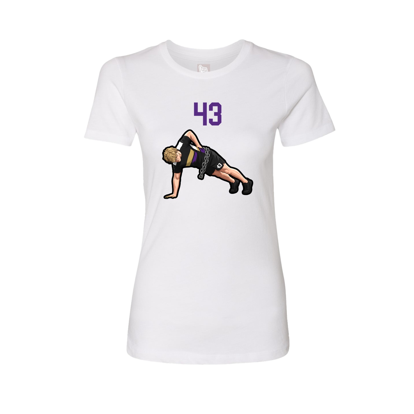 Fitted Women's Tee — Number Top in White