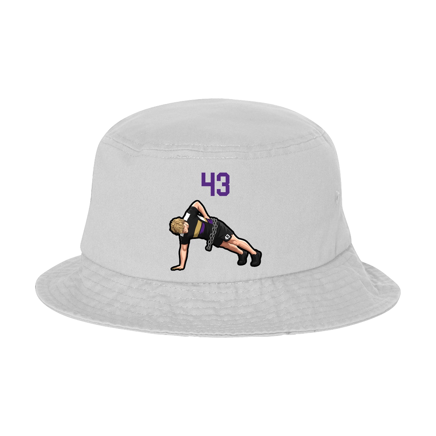 Bucket Cap — Number Top in White