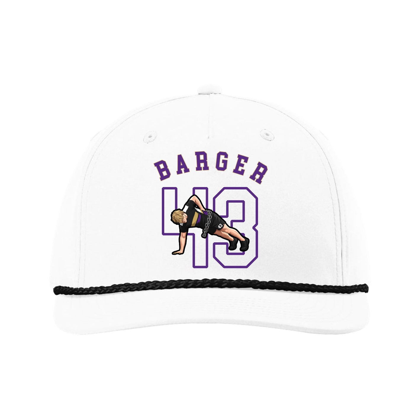 Five-Panel Classic Rope Cap — Shirsey Arch in White