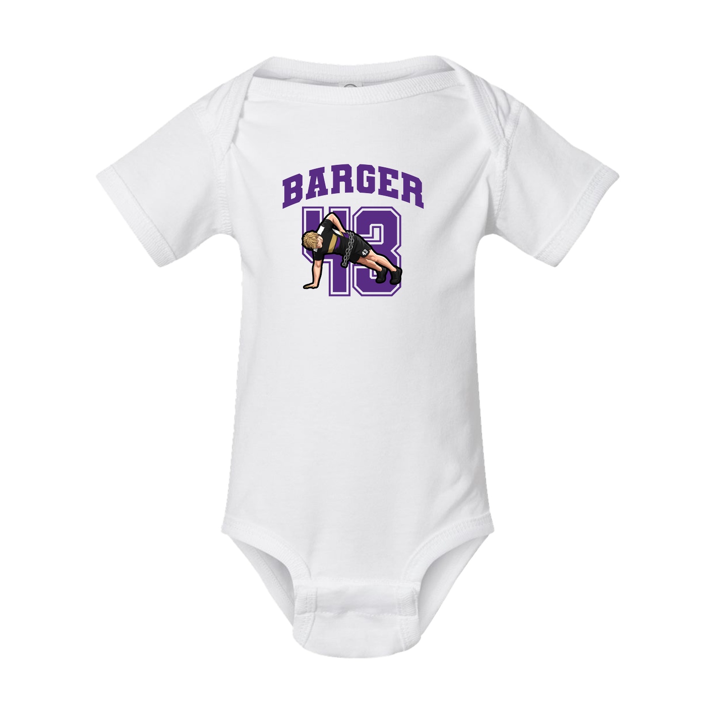 Baby Onesie — Number in White