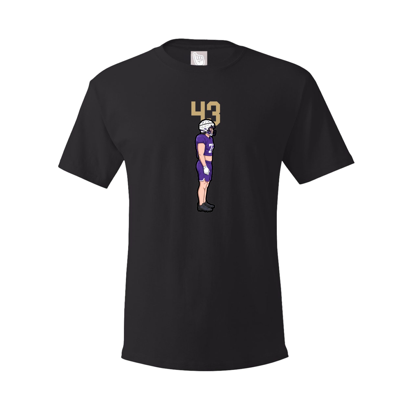 Youth Tee — Number Top in Black