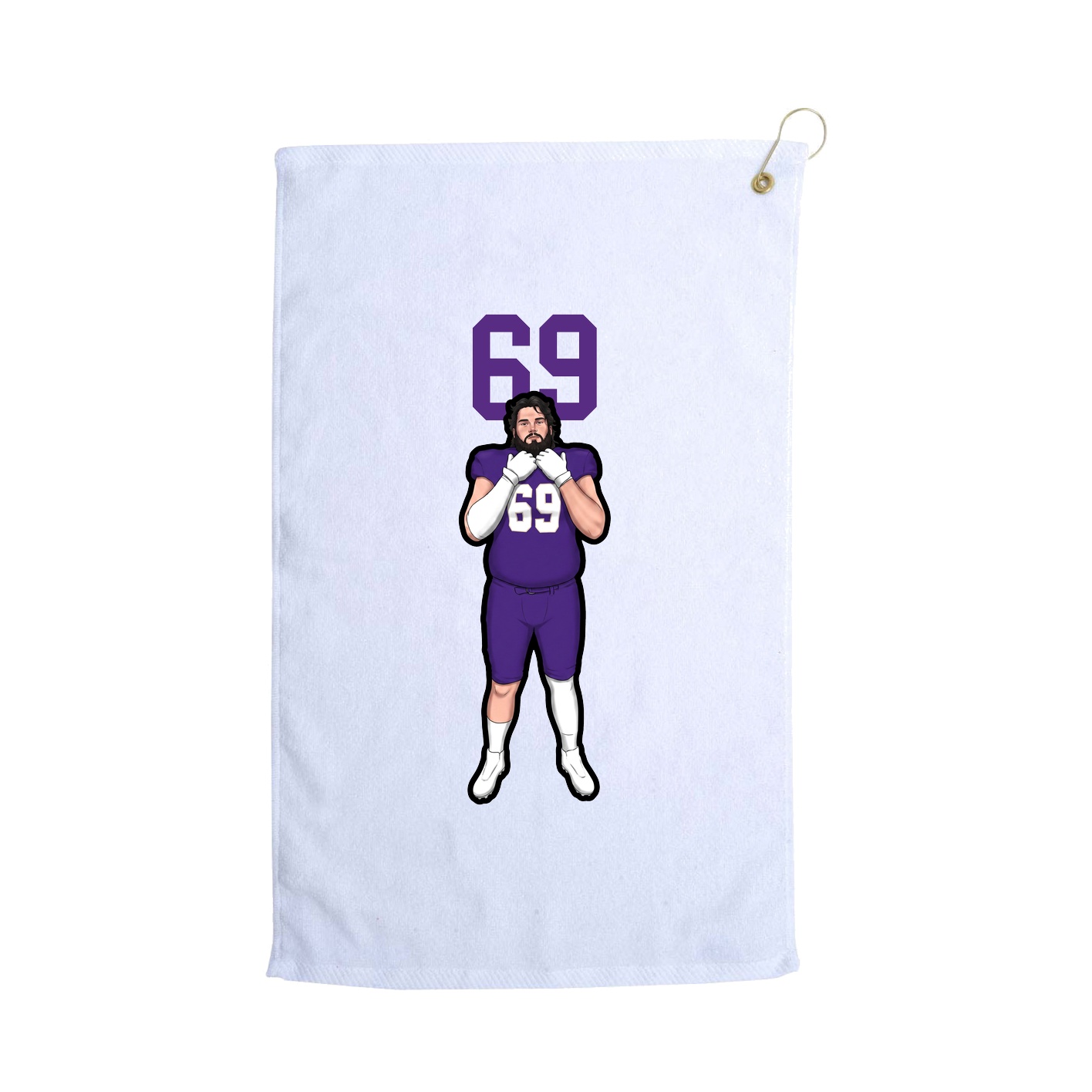 Golf Towel — Number Top in White