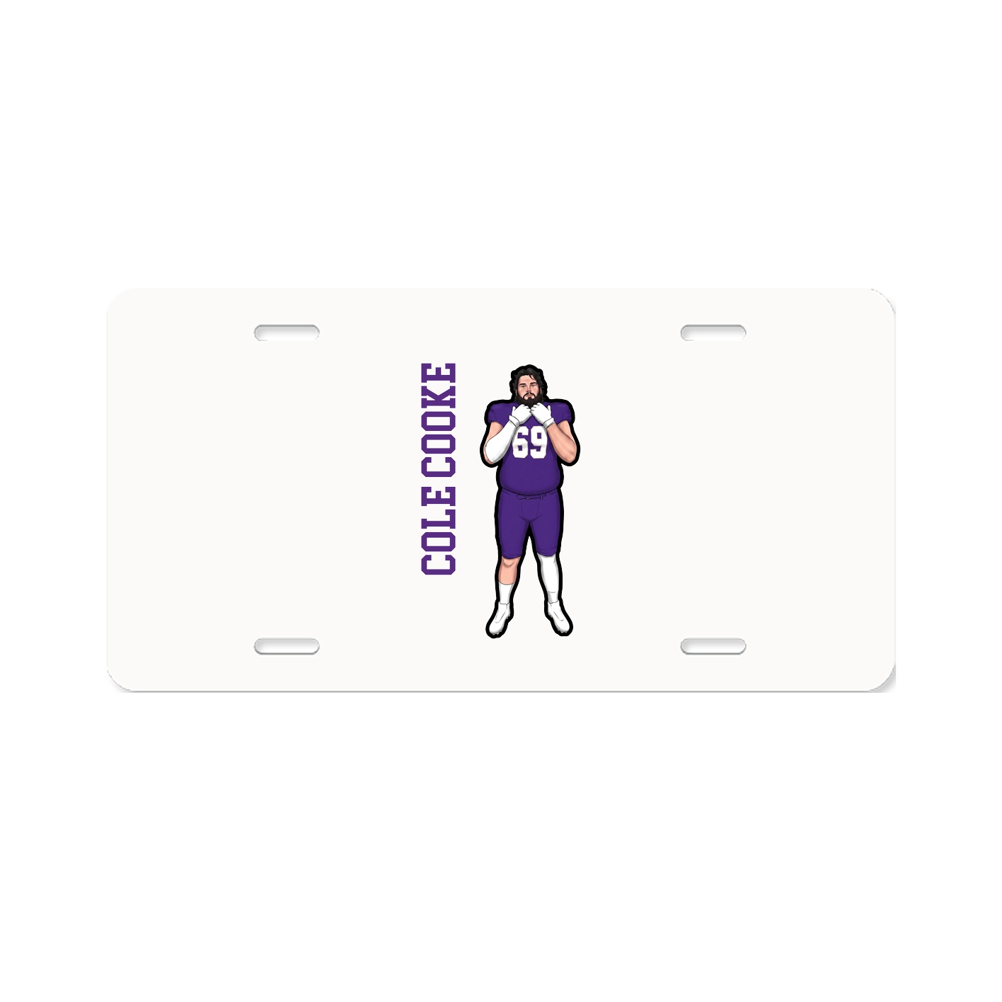 License Plate — Name Vertical in Classic