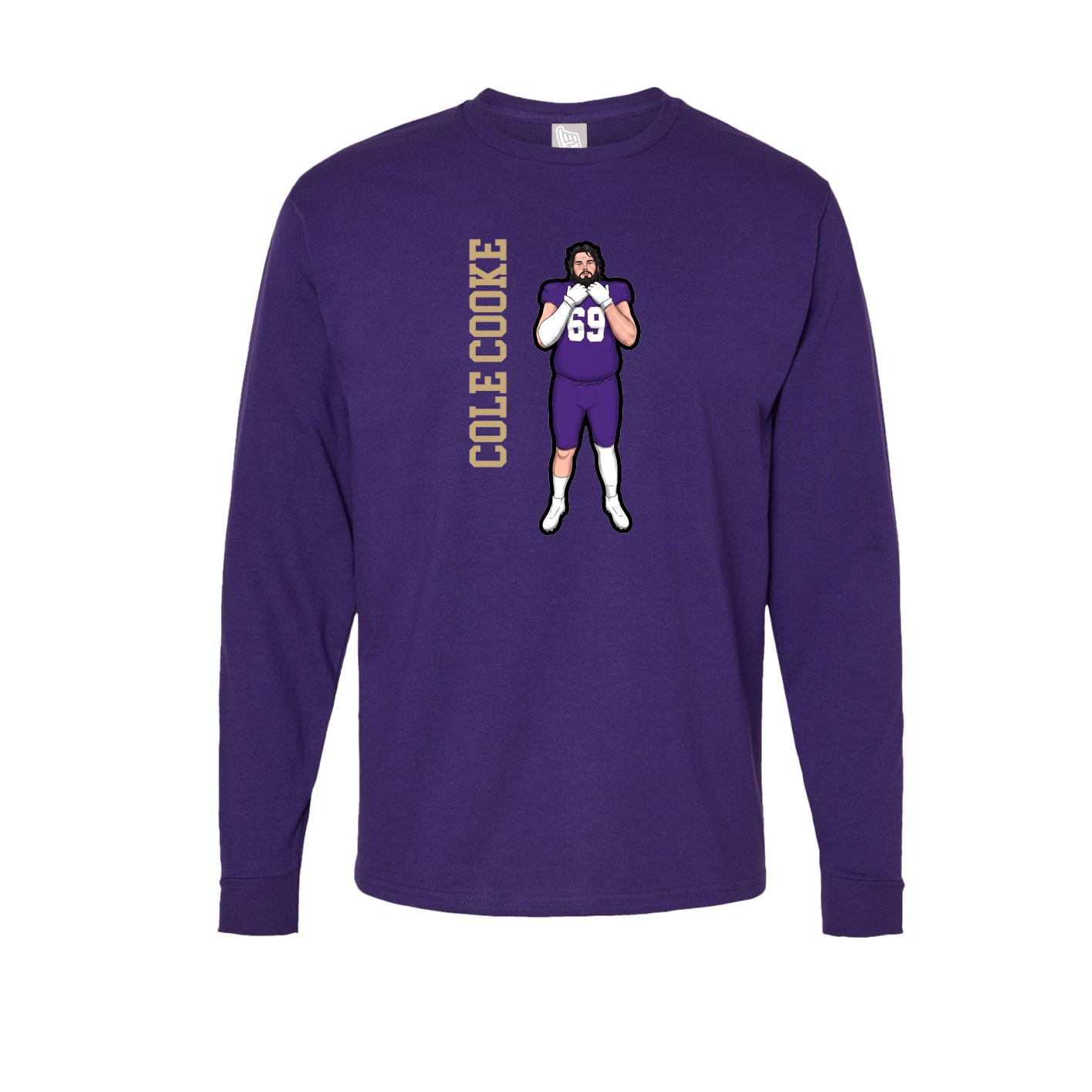 Long Sleeve Tee — Name Vertical in Purple