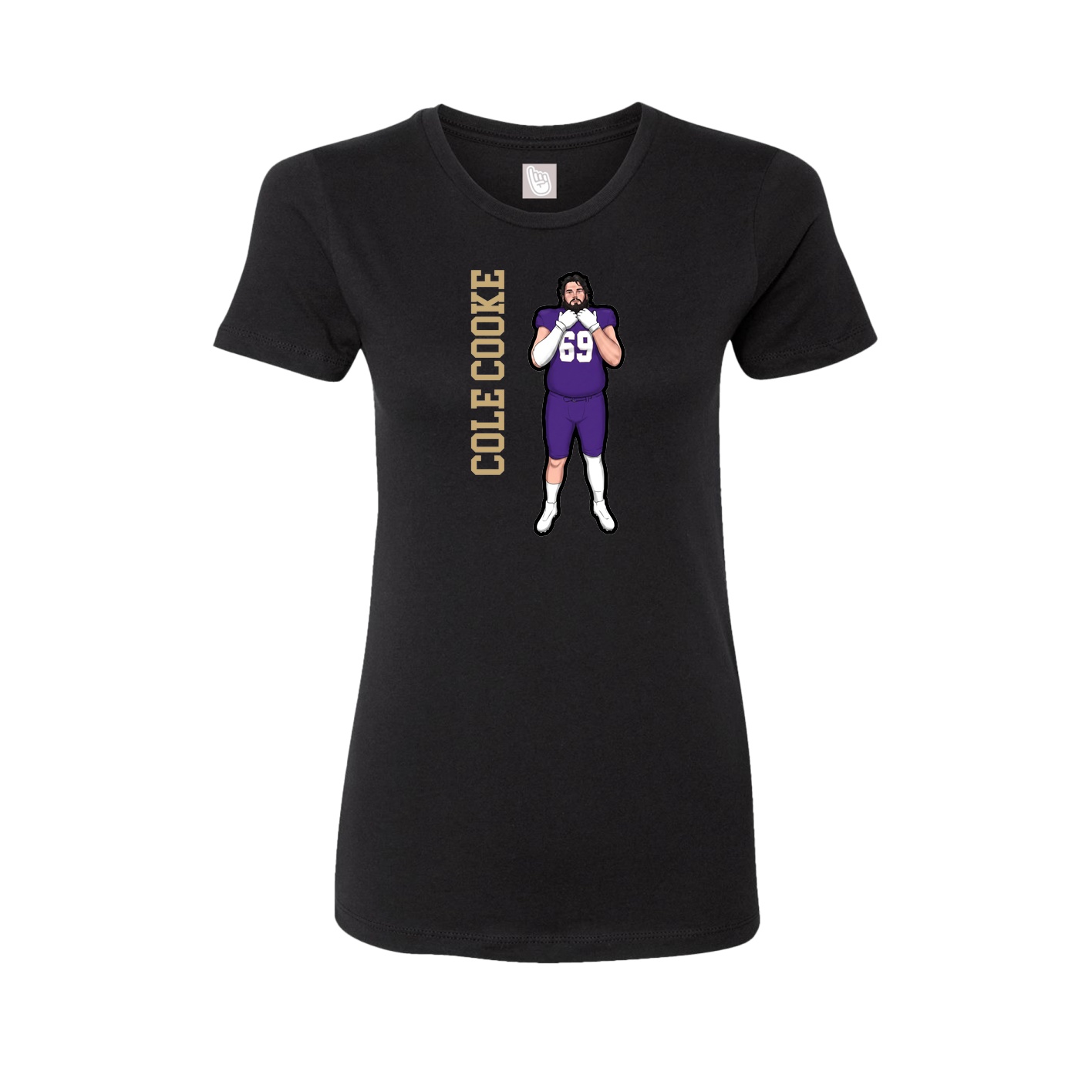 Fitted Women's Tee — Name Vertical in Black