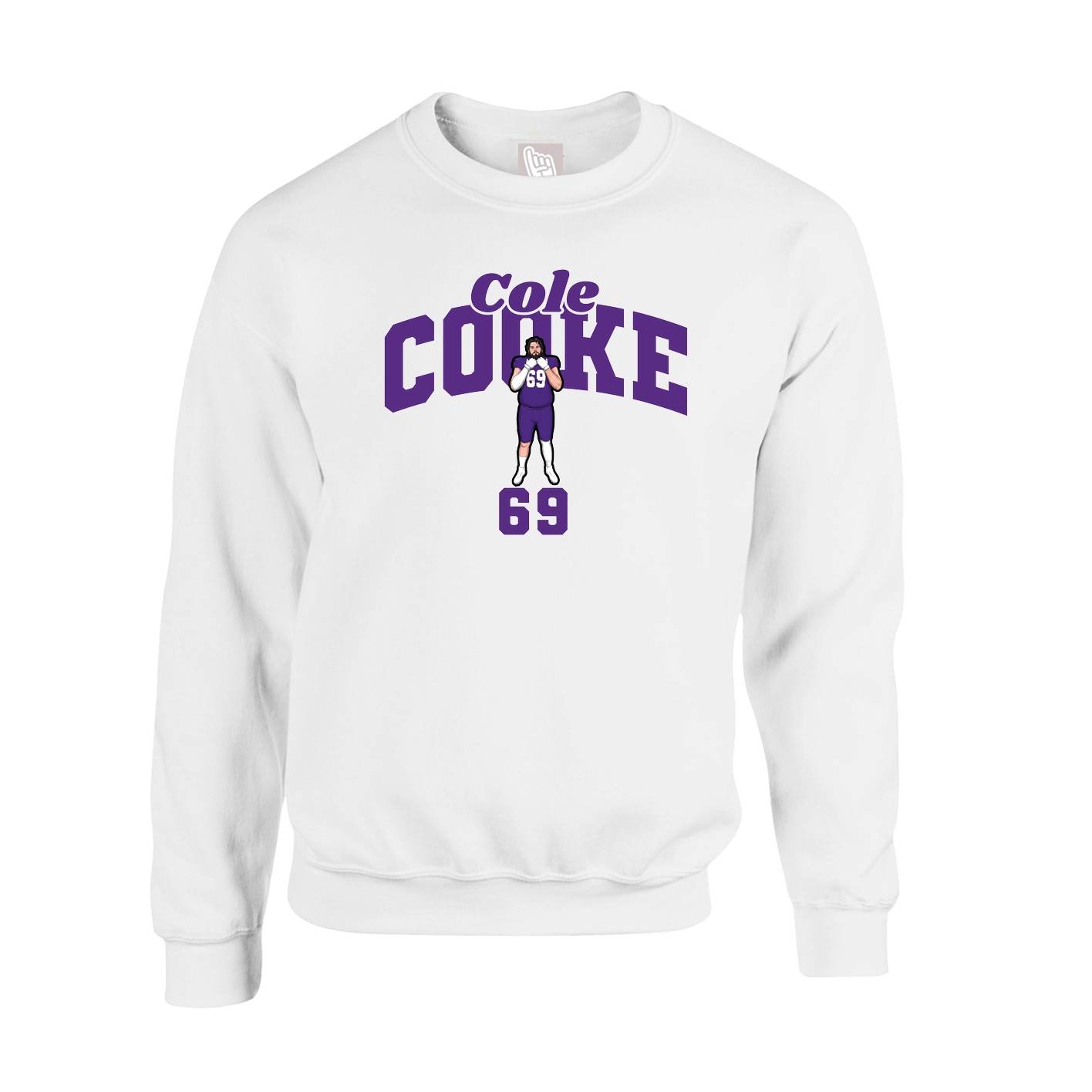 Fleece Crew — Signature Arch in White