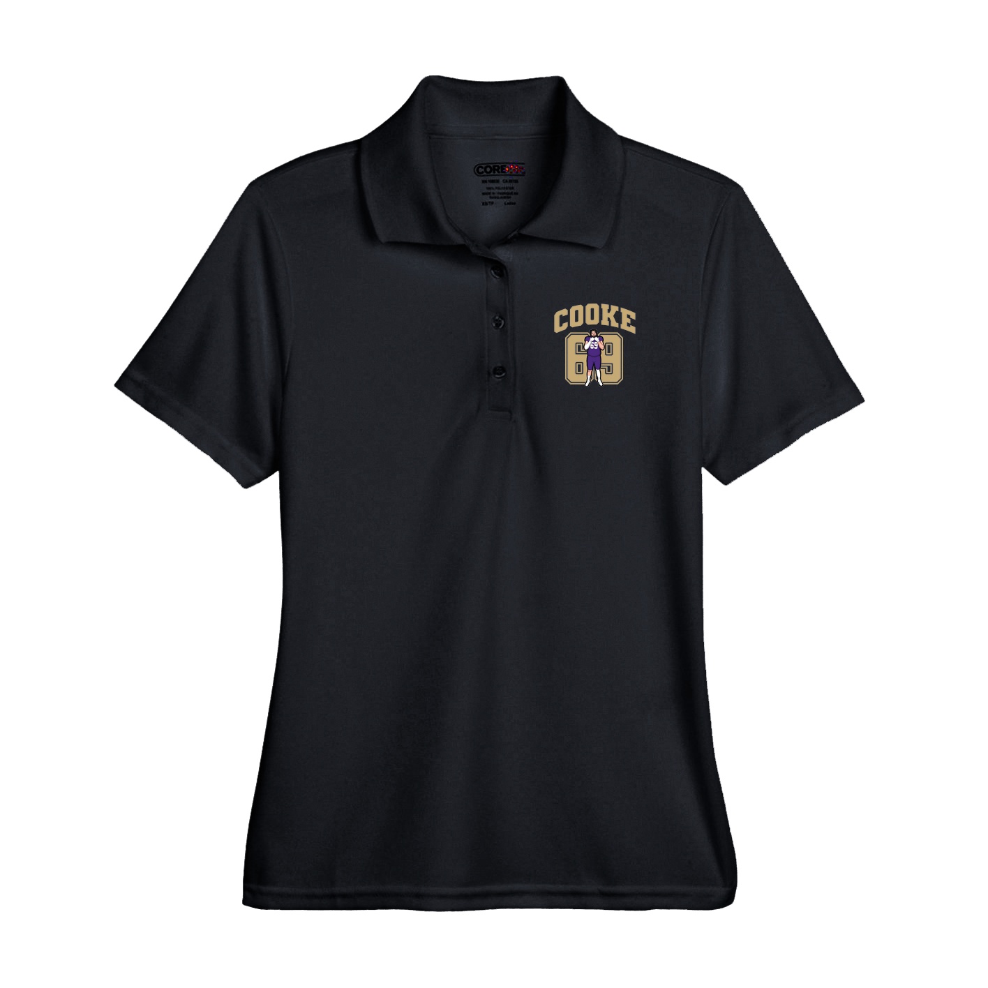 Performance Polo — Number in Black