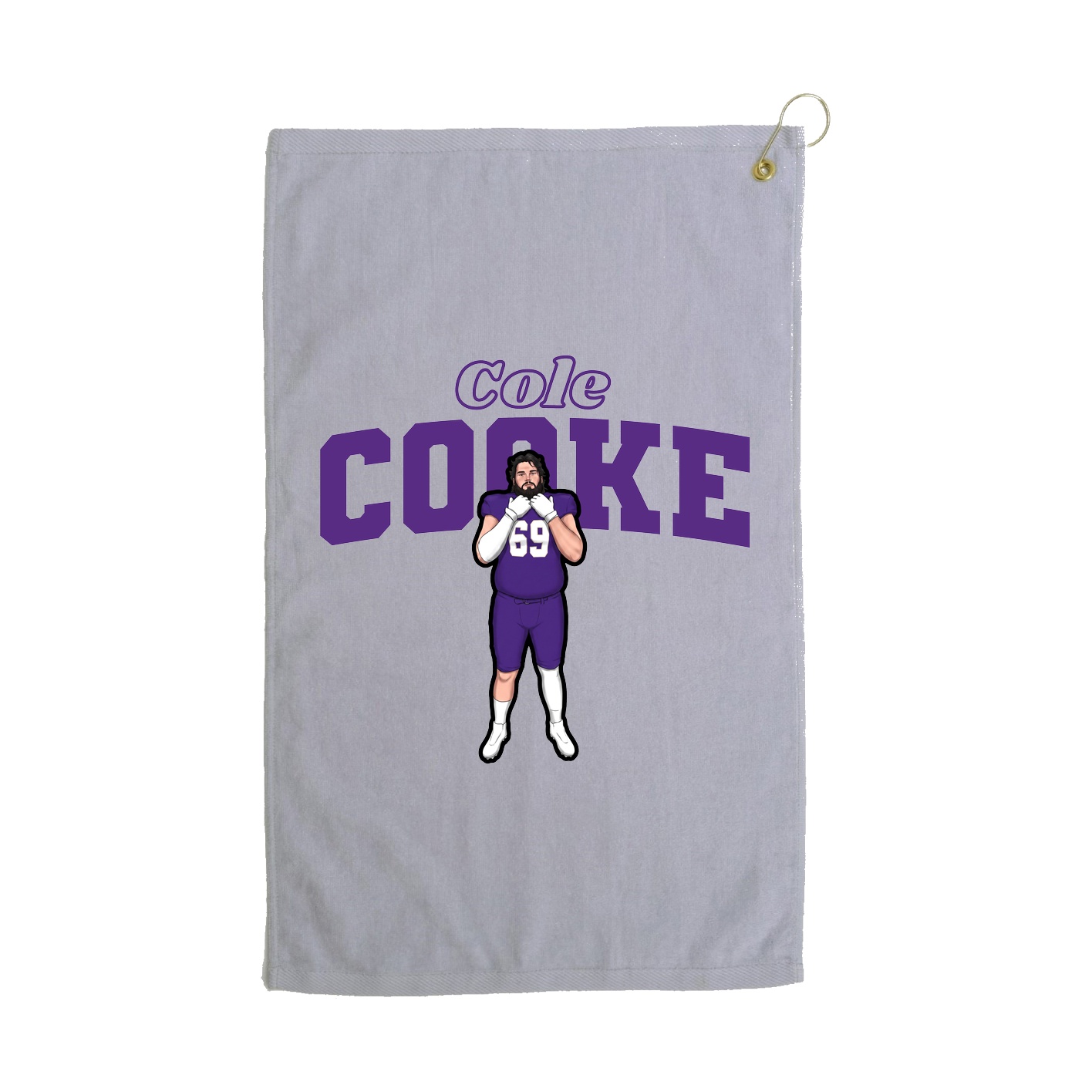 Golf Towel — Name Arch in Grey