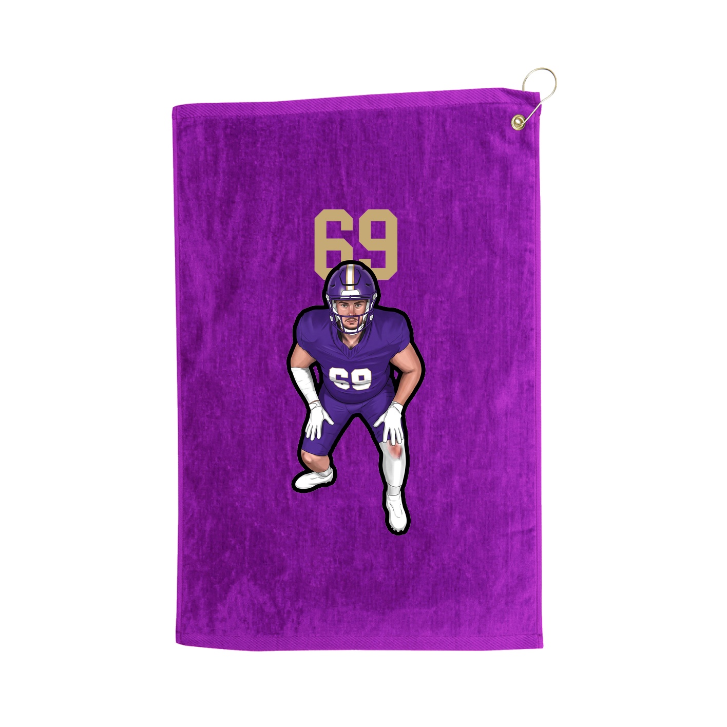 Golf Towel — Number Top in Purple