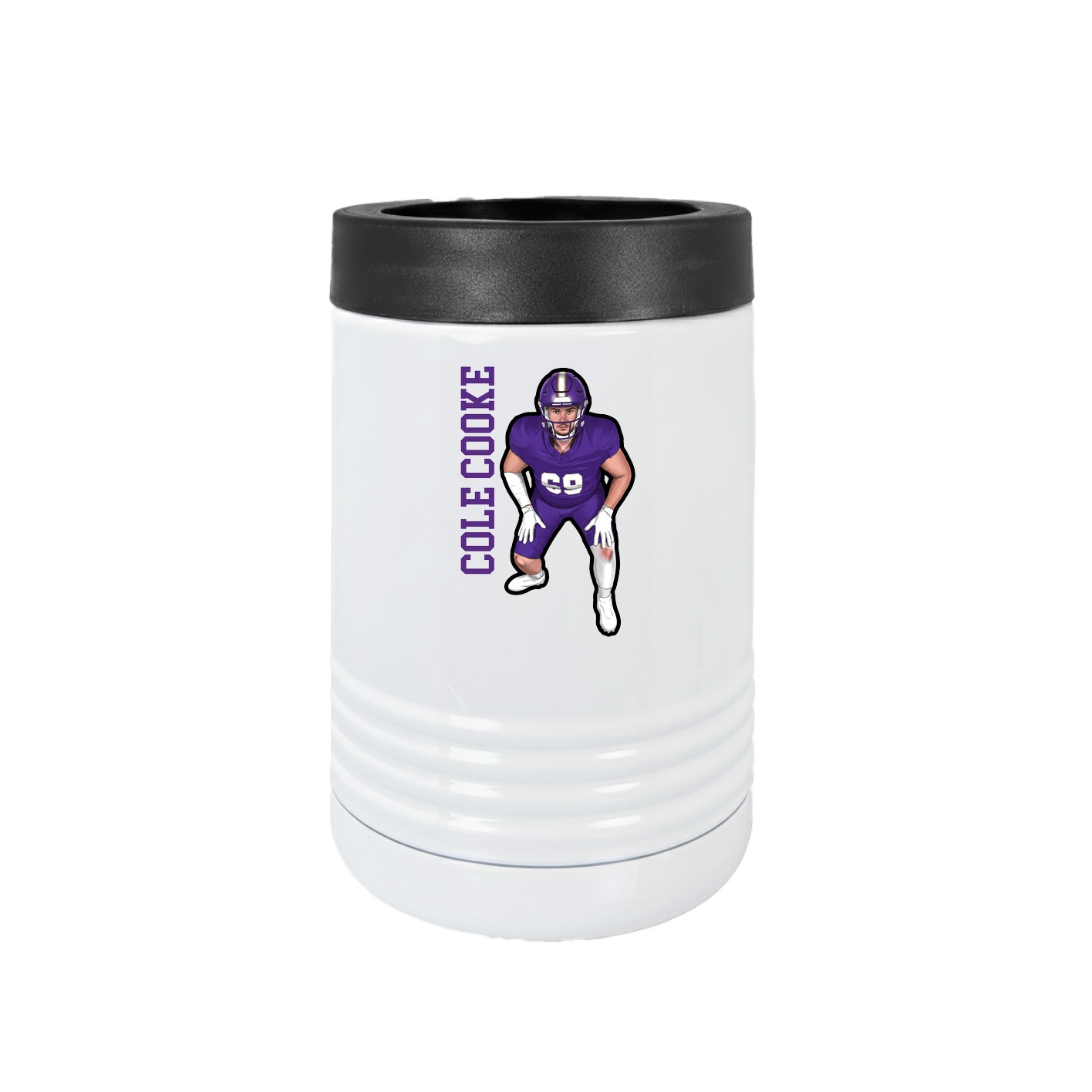 Beverage Holder — Name Vertical in White