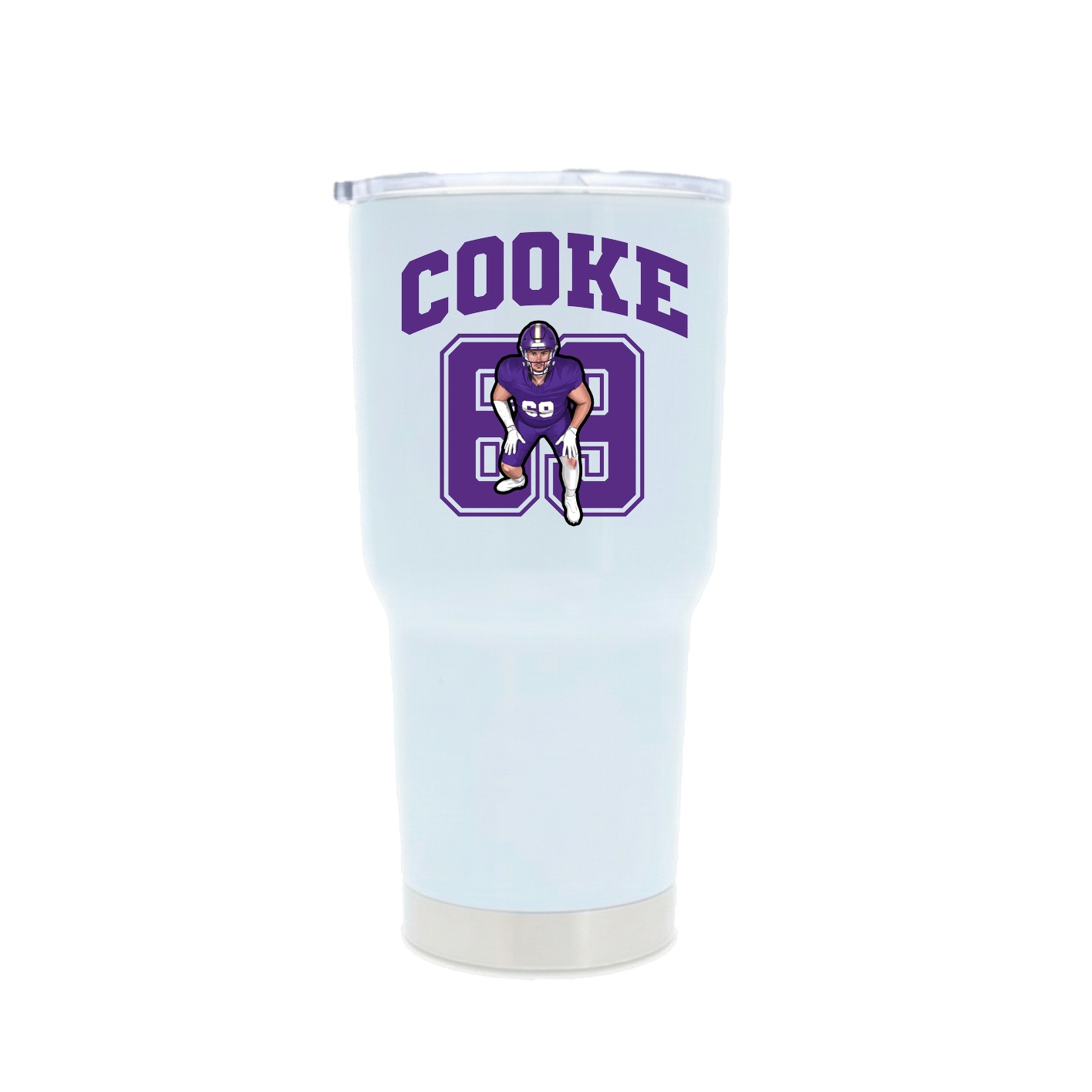 30oz Stainless Steel Tumbler — Number in White