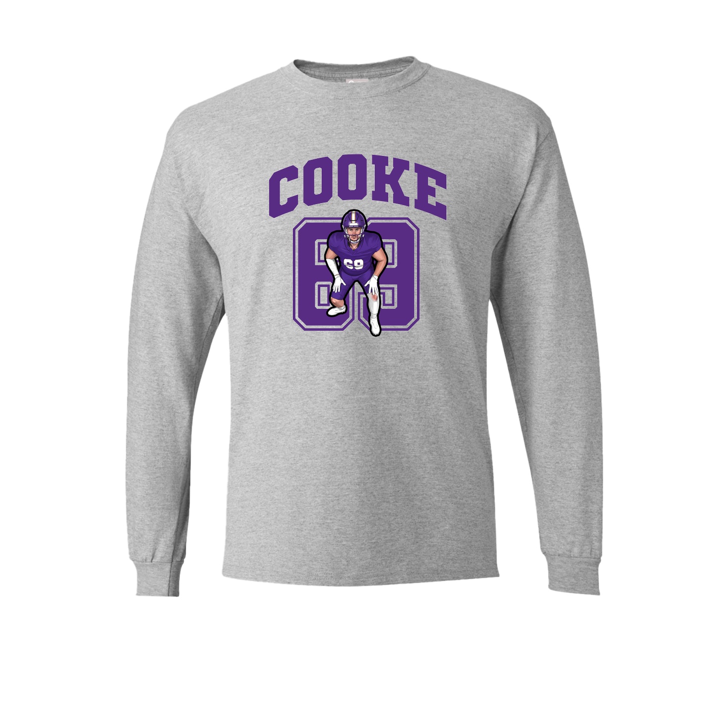 Long Sleeve Tee — Number in Grey