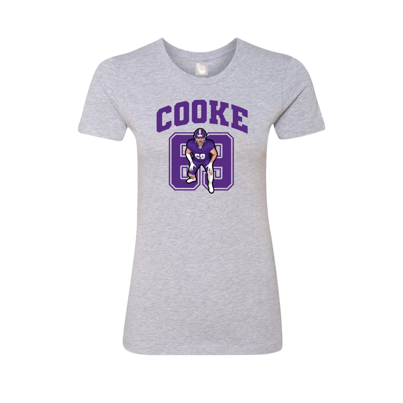 Fitted Women's Tee — Number in Grey