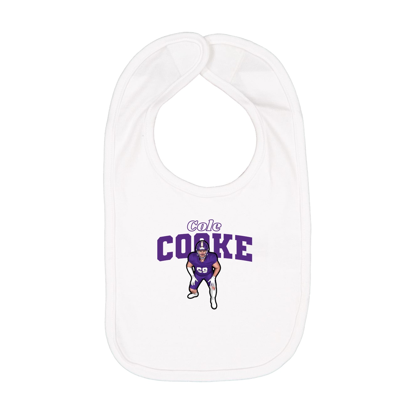 Infant Bib — Name Arch in White