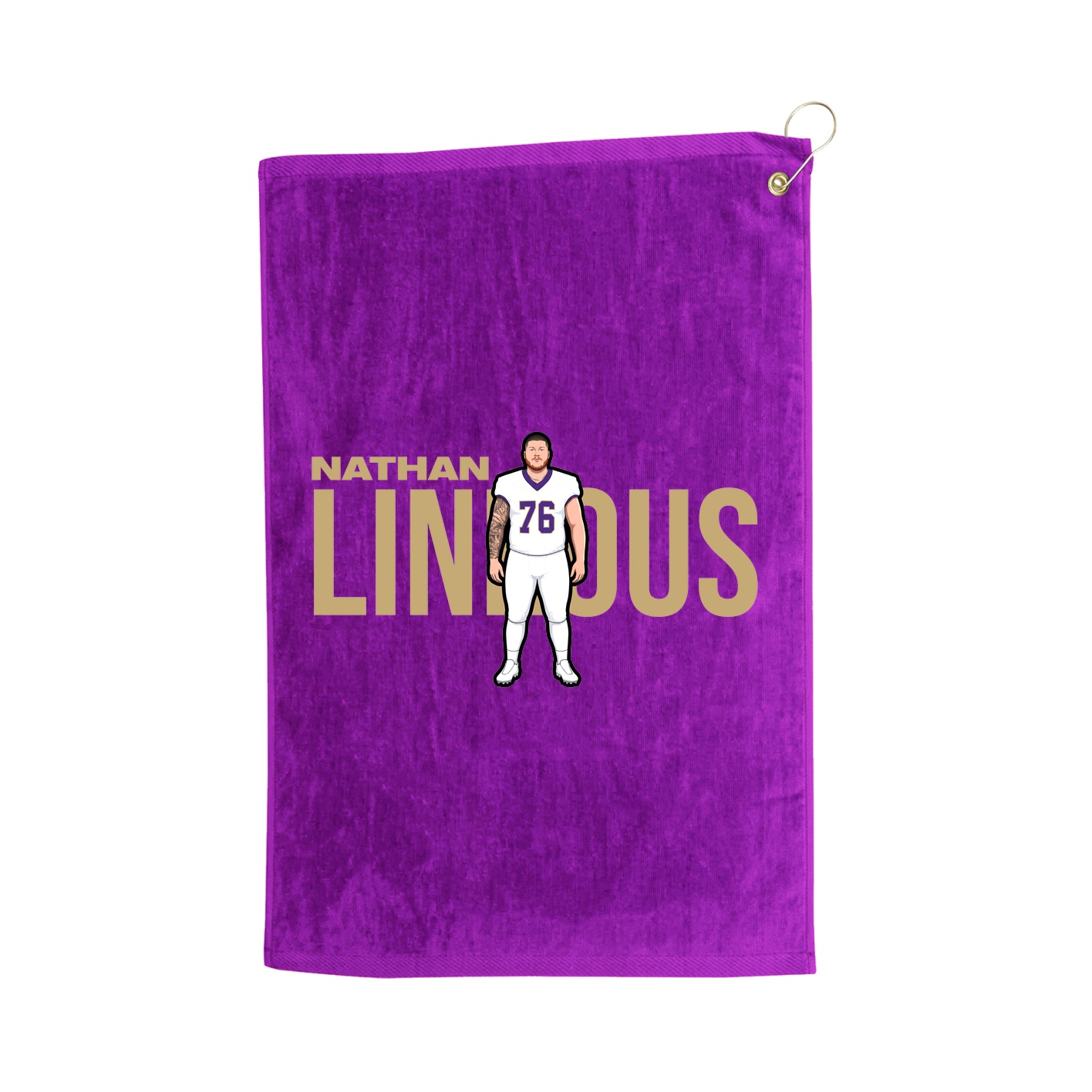Golf Towel — Player Name in Purple