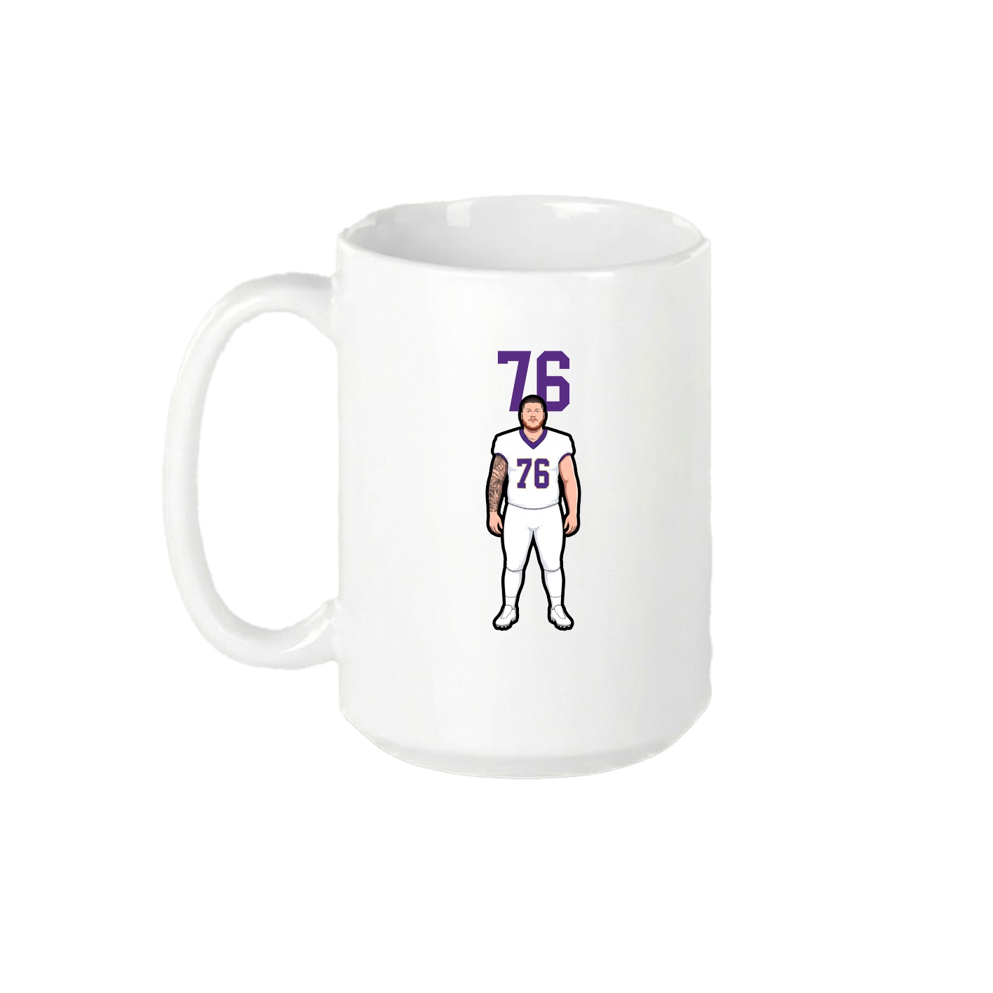 15oz Coffee Mug — Number Top in White