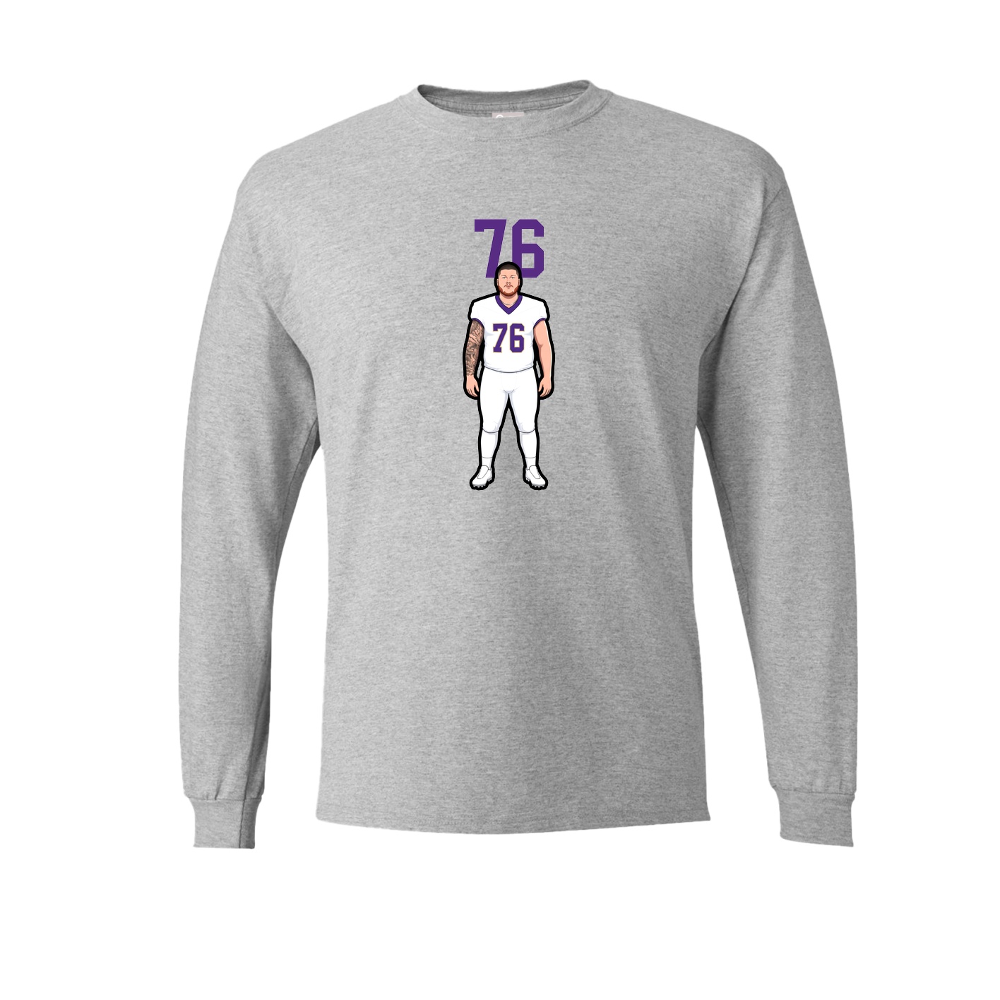 Long Sleeve Tee — Number Top in Grey
