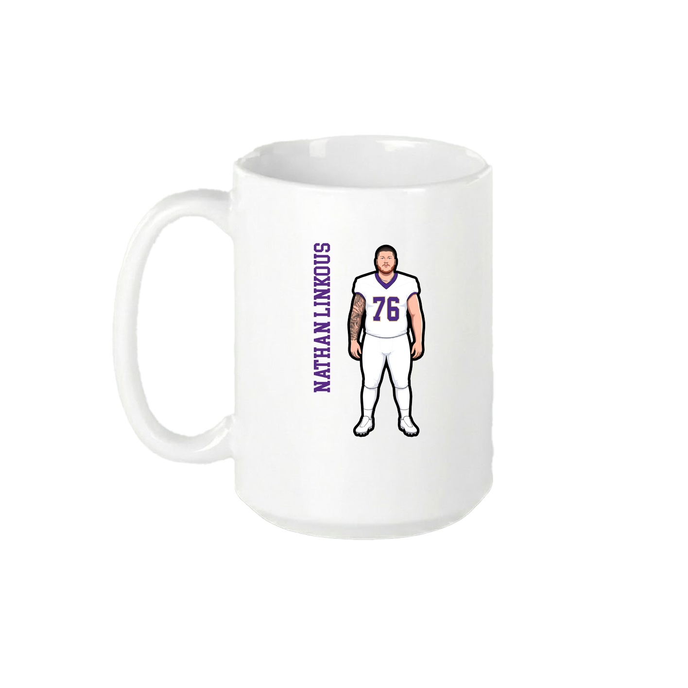 15oz Coffee Mug — Name Vertical in White