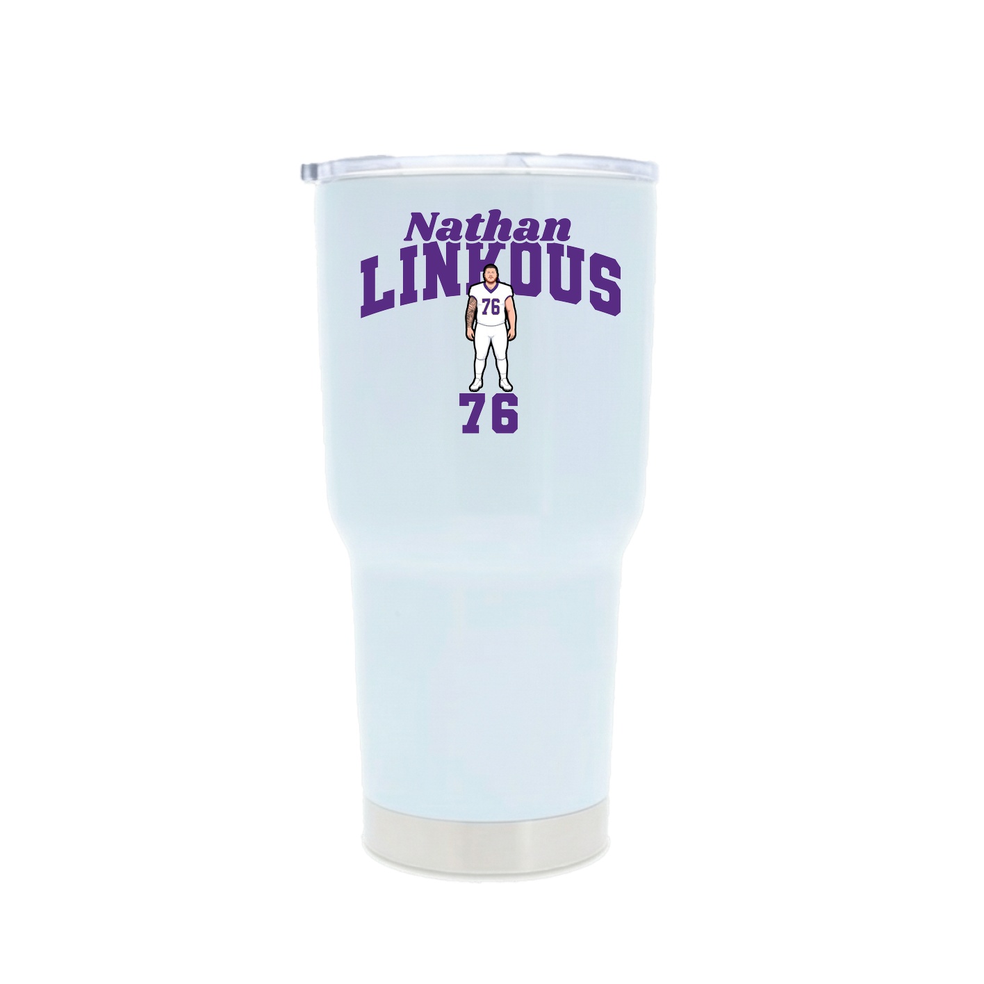 30oz Stainless Steel Tumbler — Signature Arch in White