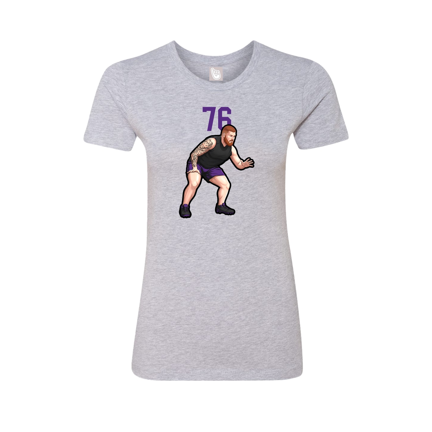 Fitted Women's Tee — Number Top in Grey