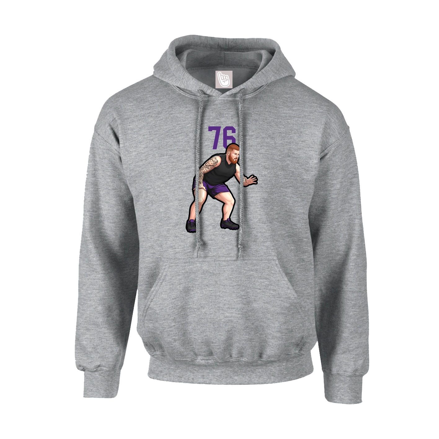 Youth Hoodie — Number Top in Grey