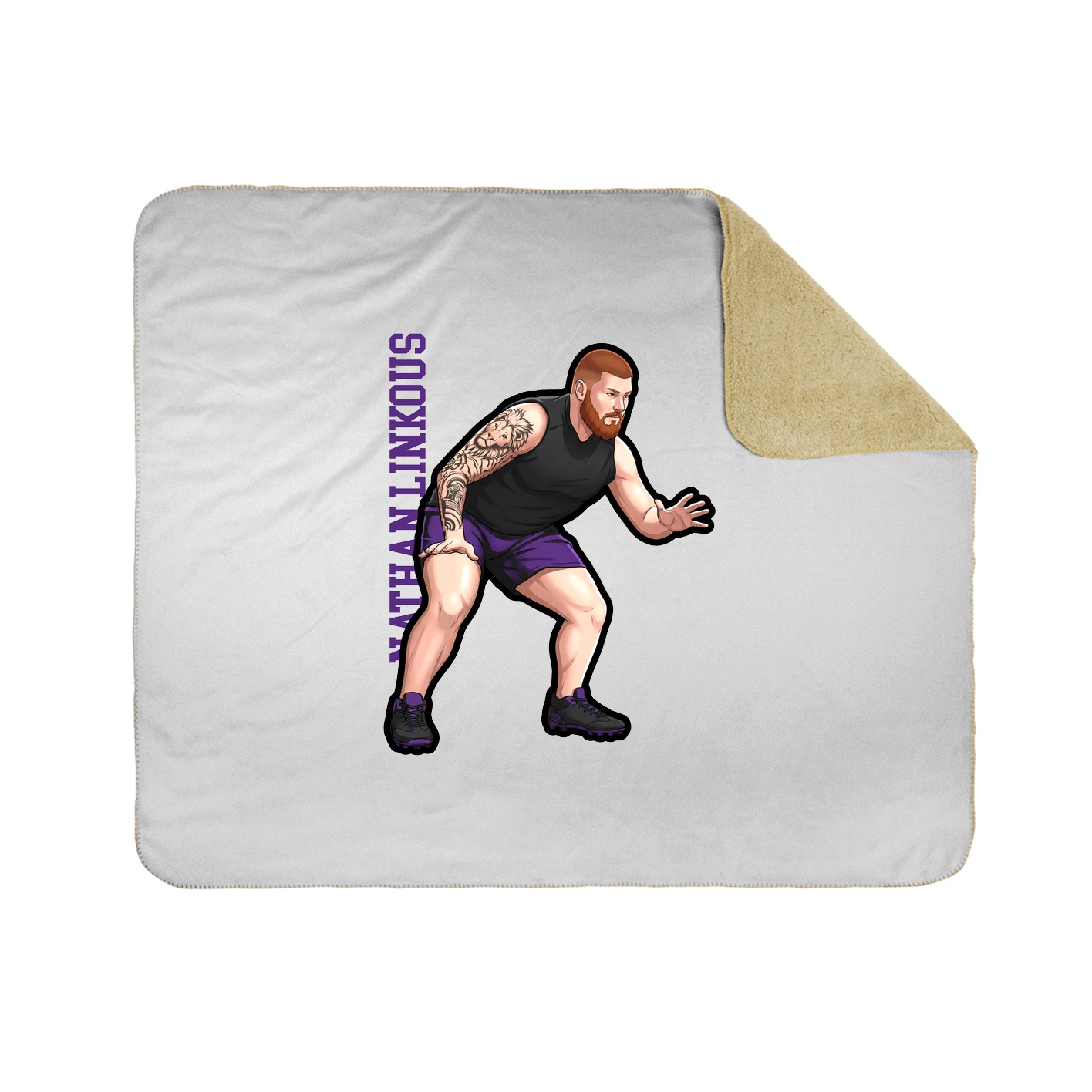 Throw Blanket — Name Vertical in White