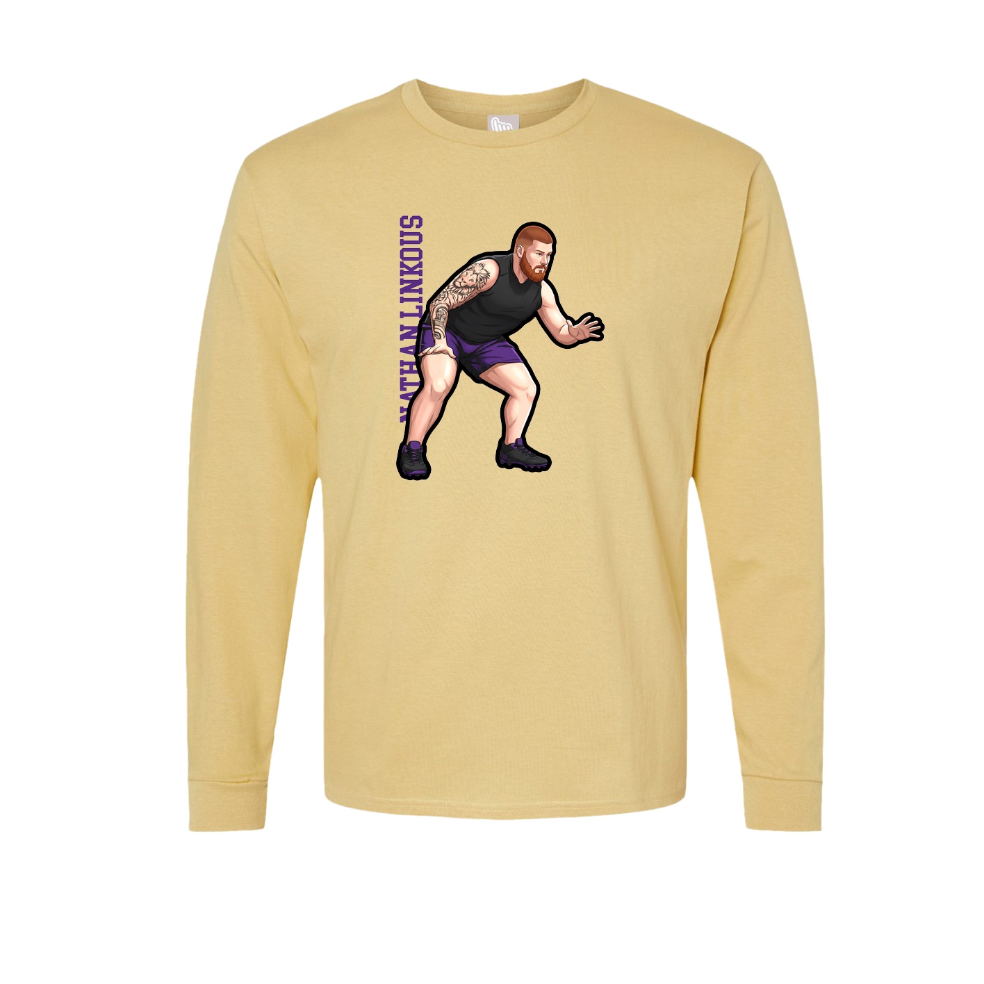 Long Sleeve Tee — Name Vertical in Vegas Gold