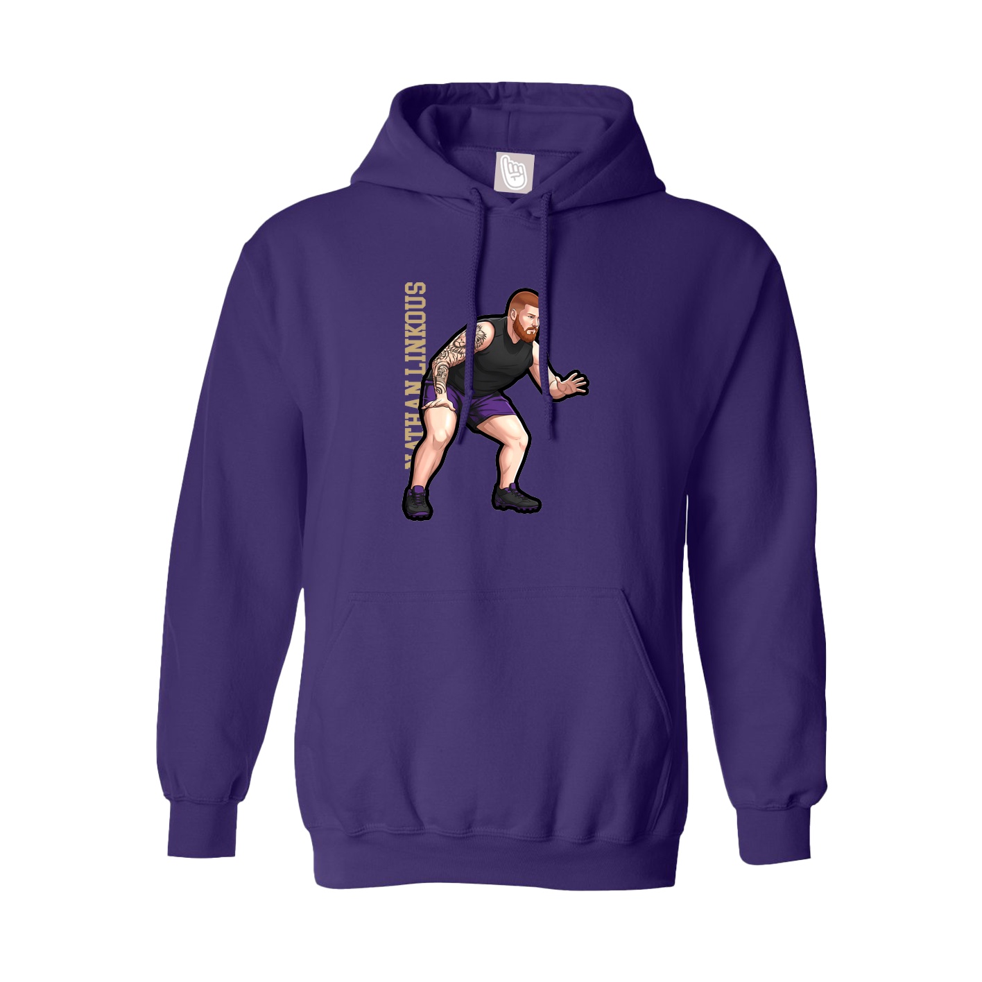 Youth Hoodie — Name Vertical in Purple