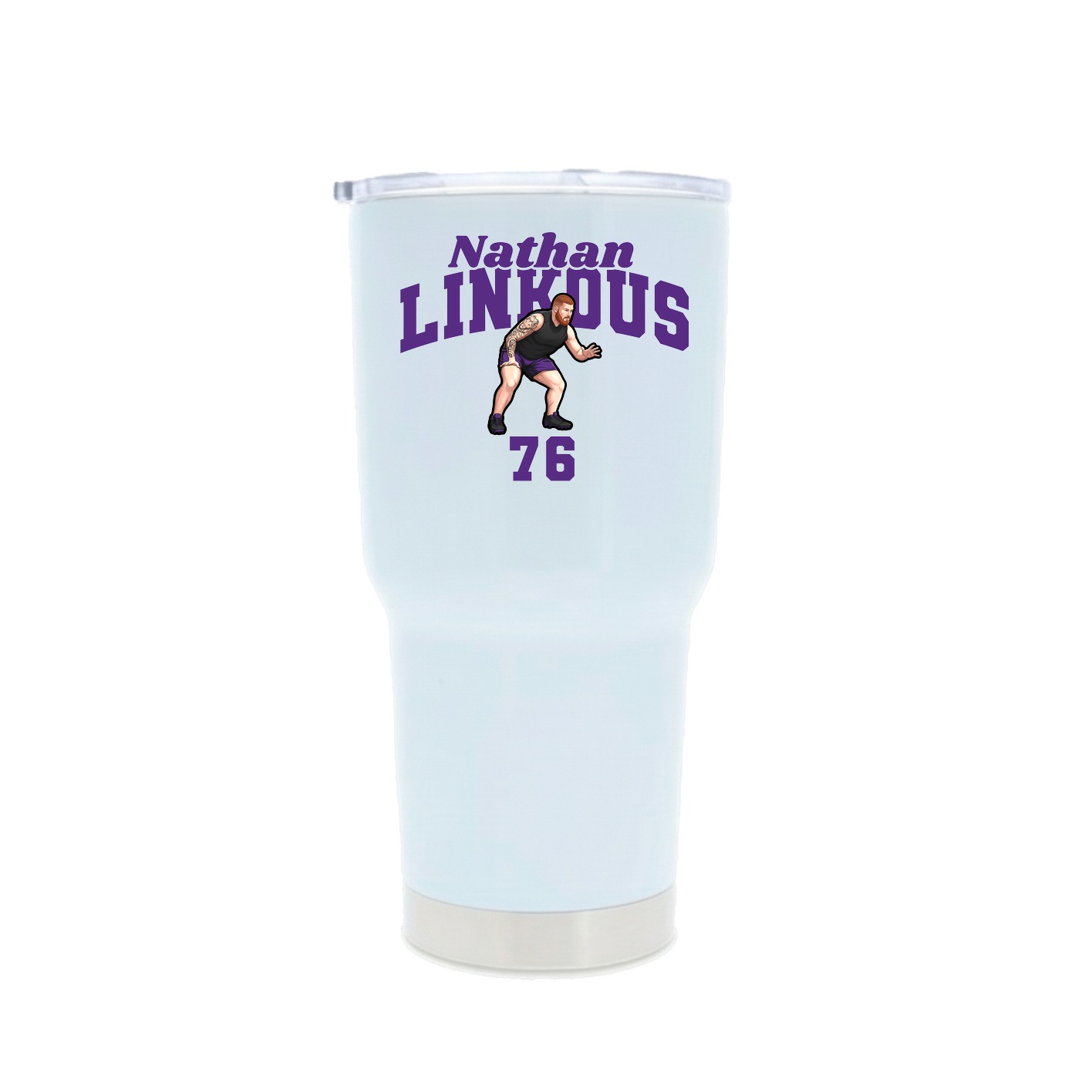 30oz Stainless Steel Tumbler — Signature Arch in White