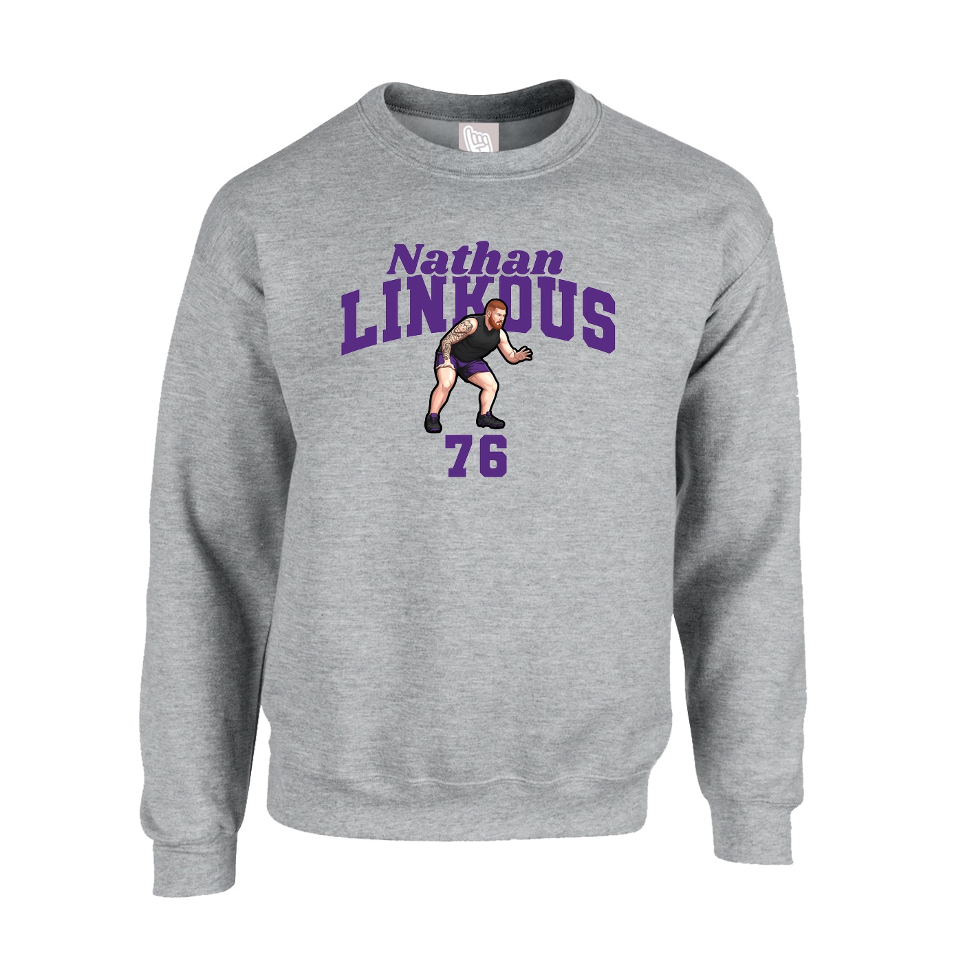 Fleece Crew — Signature Arch in Grey