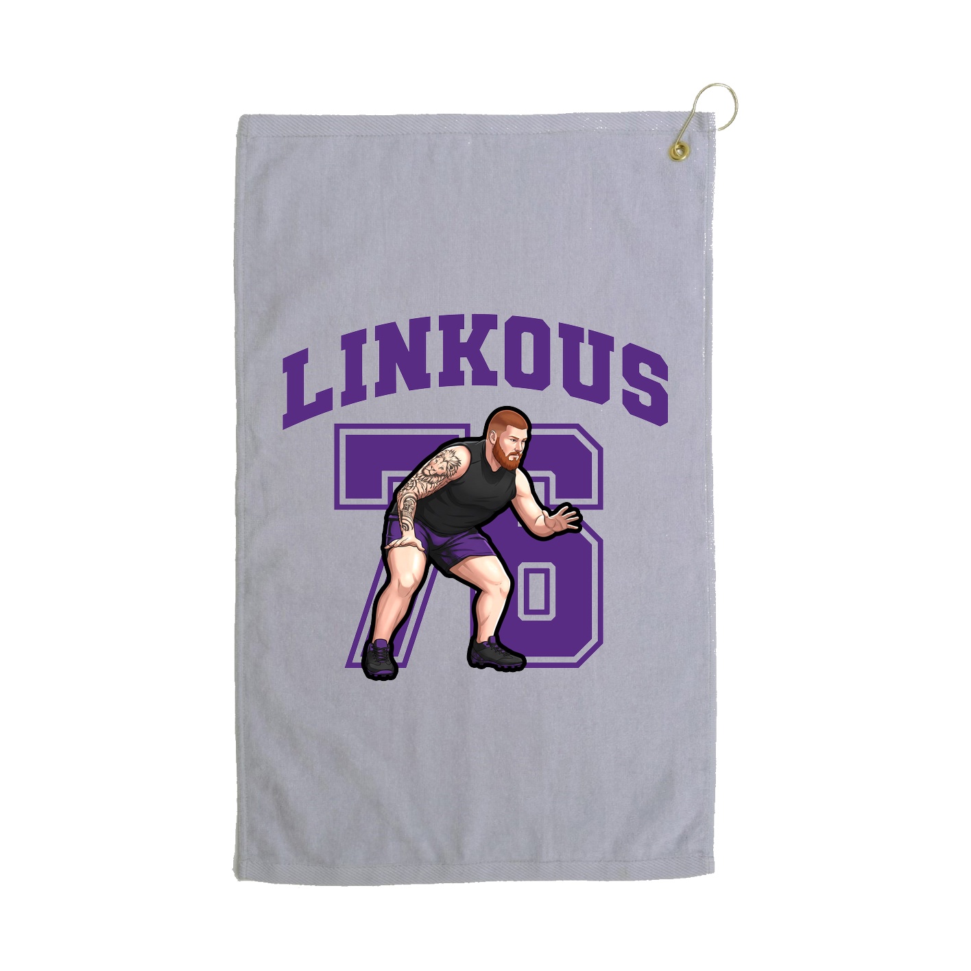Golf Towel — Number in Grey