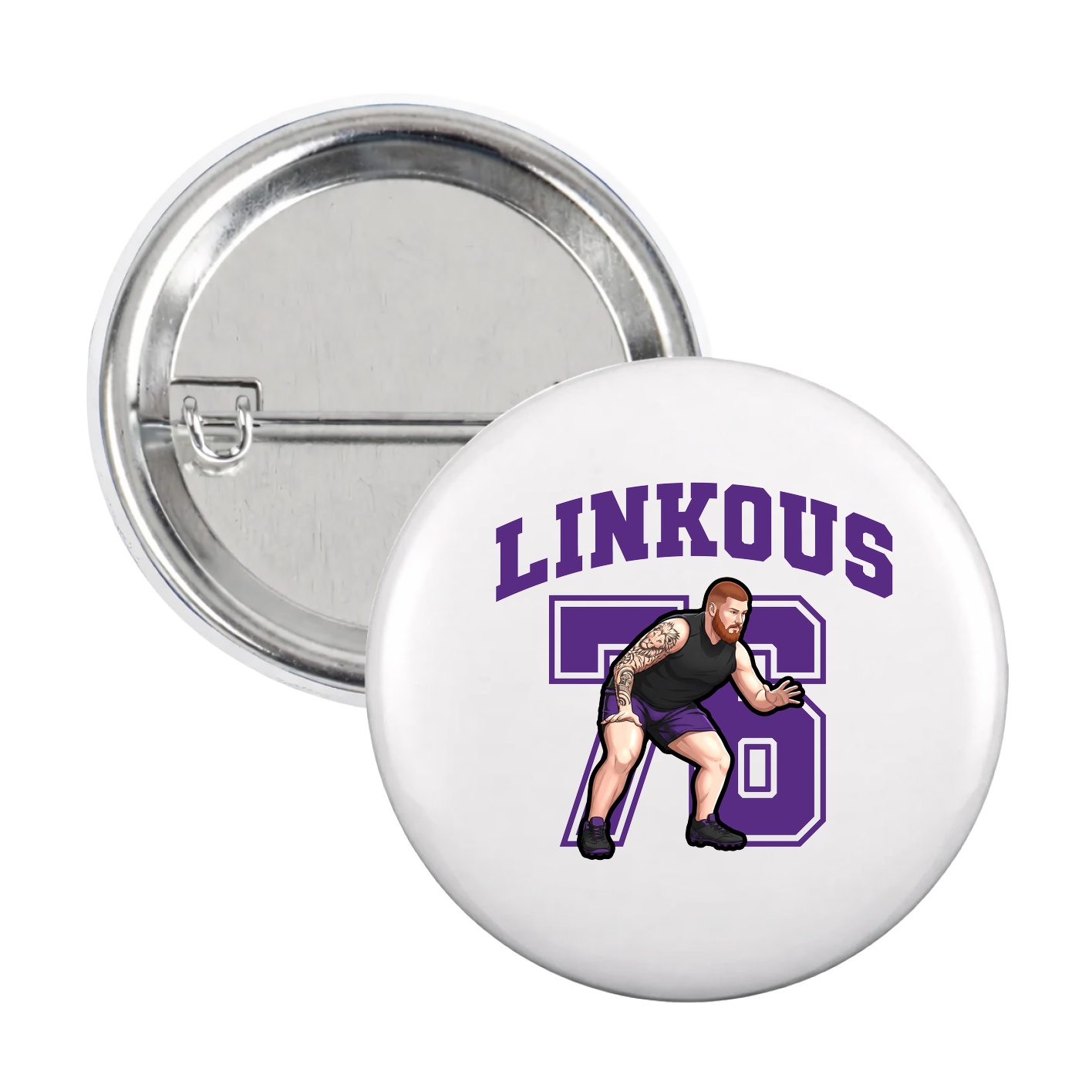 Game Day Button — Number in White