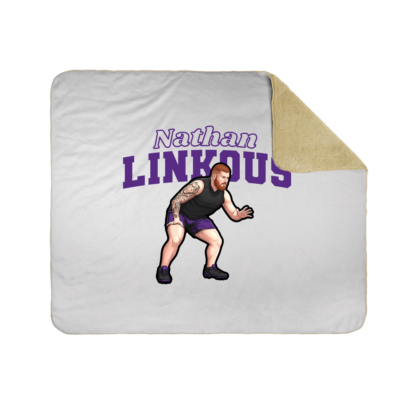 Throw Blanket — Name Arch in White