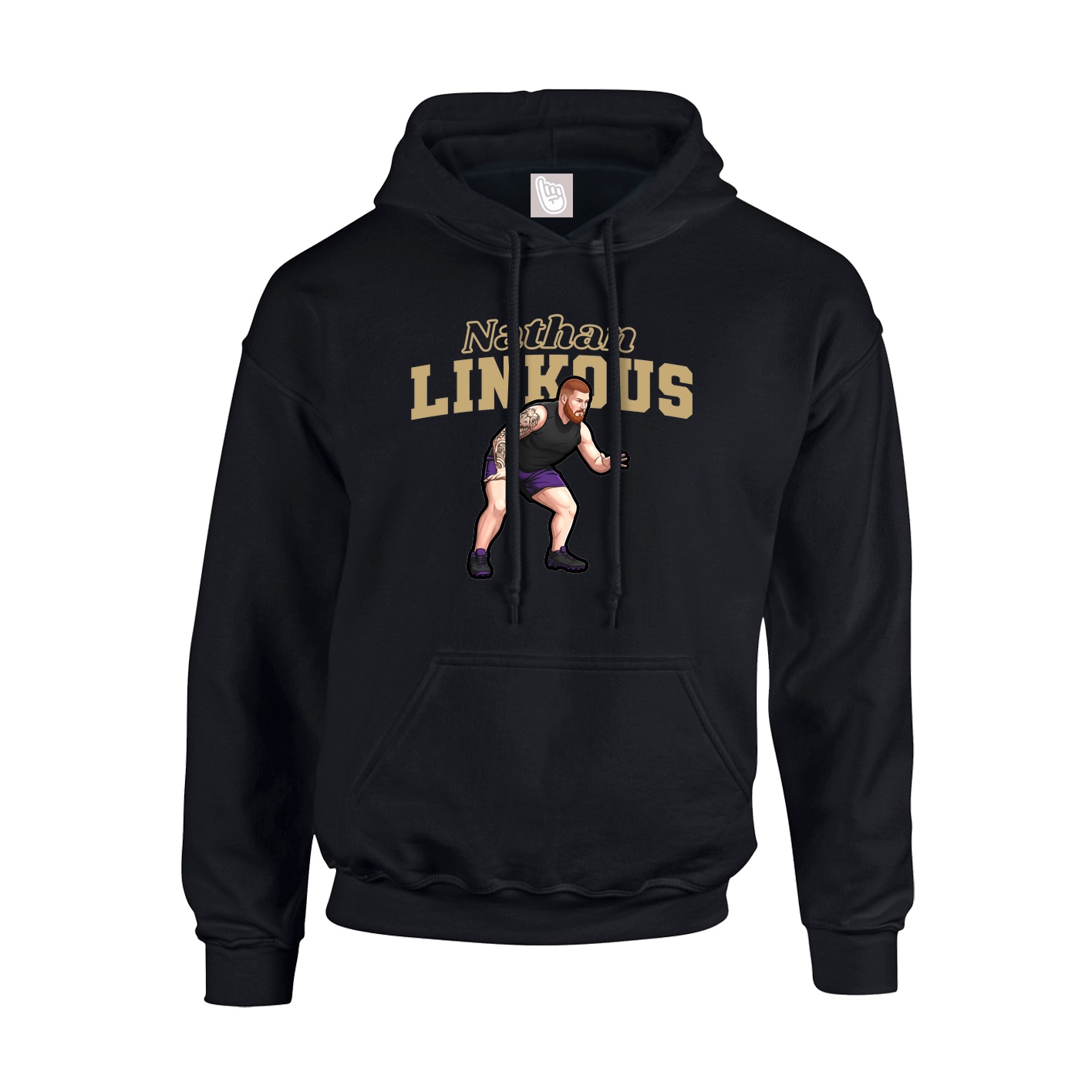 Youth Hoodie — Name Arch in Black