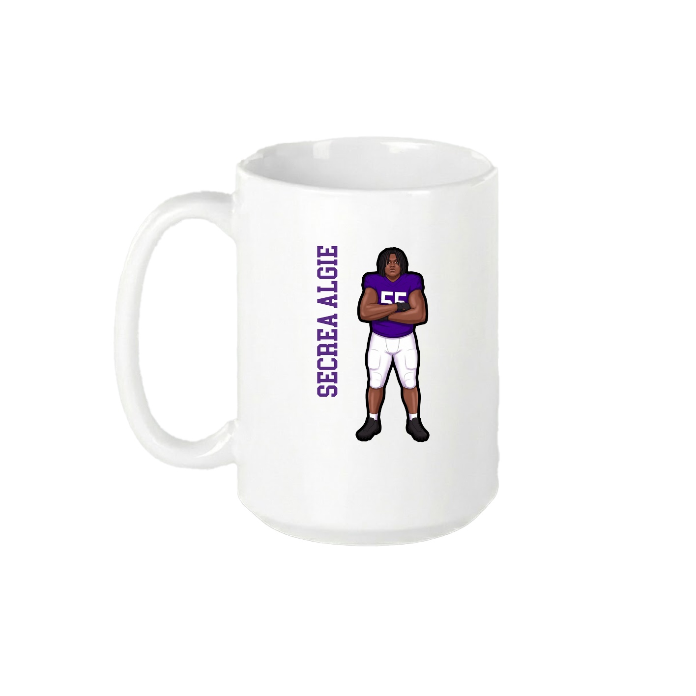 15oz Coffee Mug — Name Vertical in White