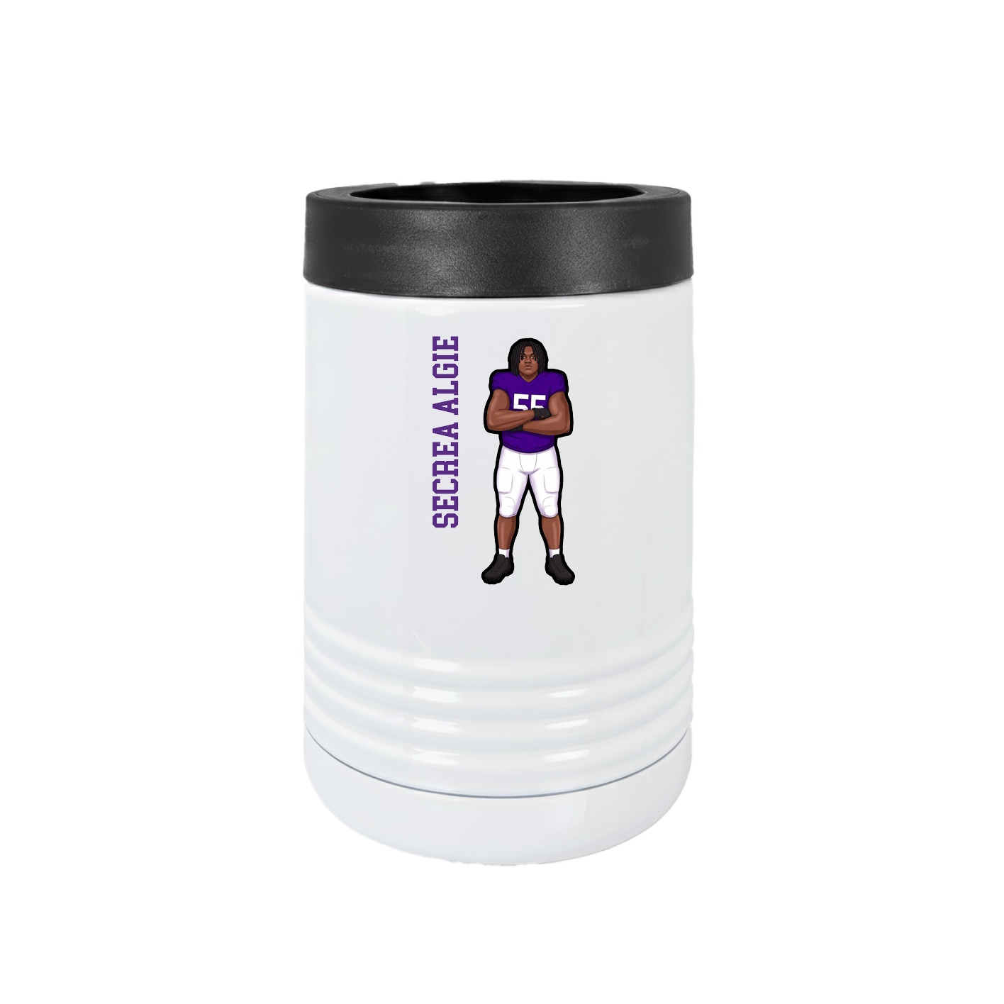 Beverage Holder — Name Vertical in White