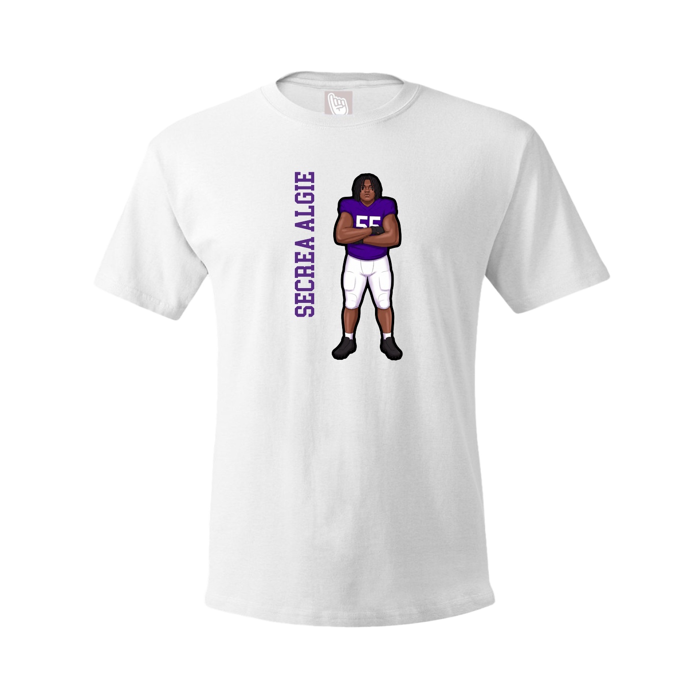 Tee — Name Vertical in White