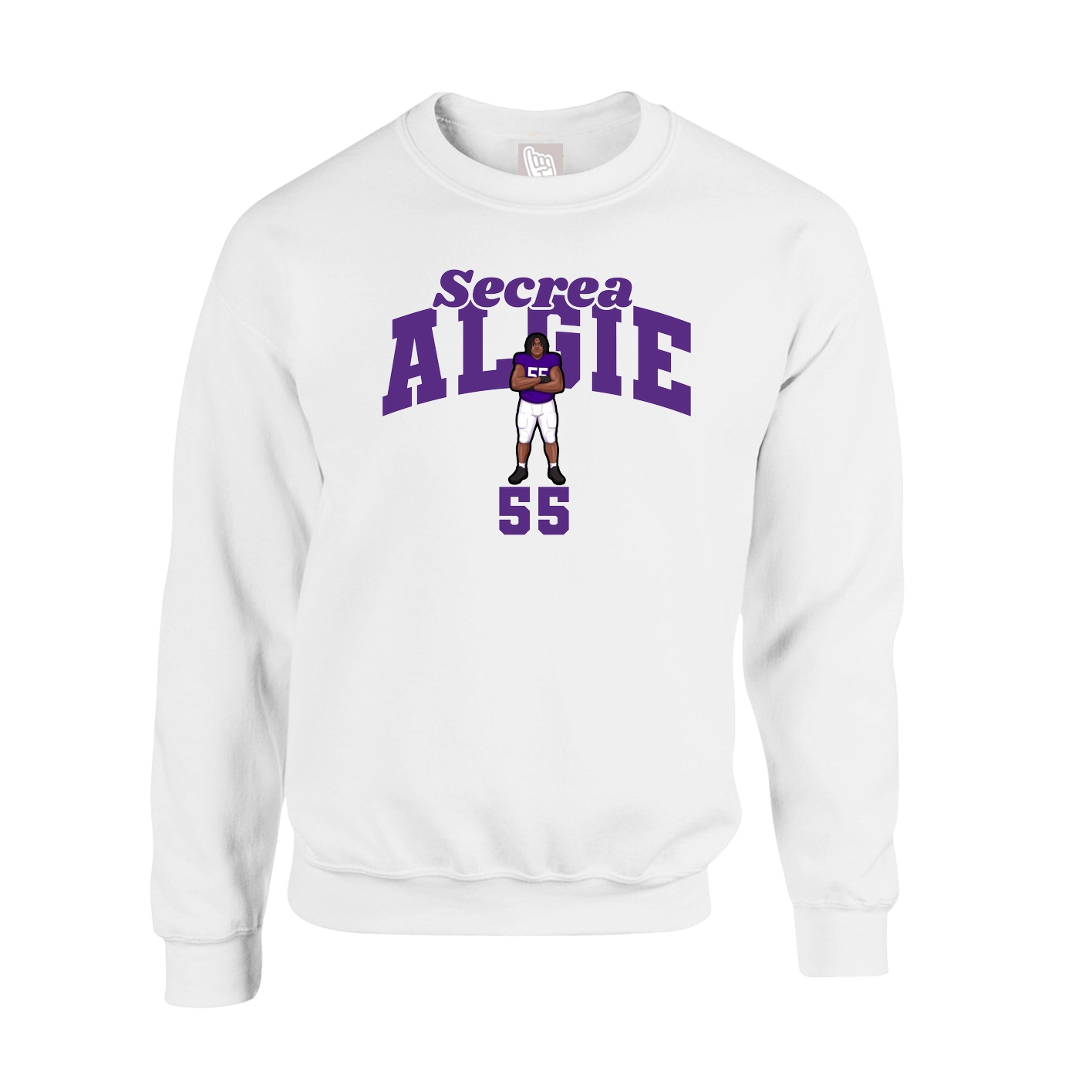 Fleece Crew — Signature Arch in White