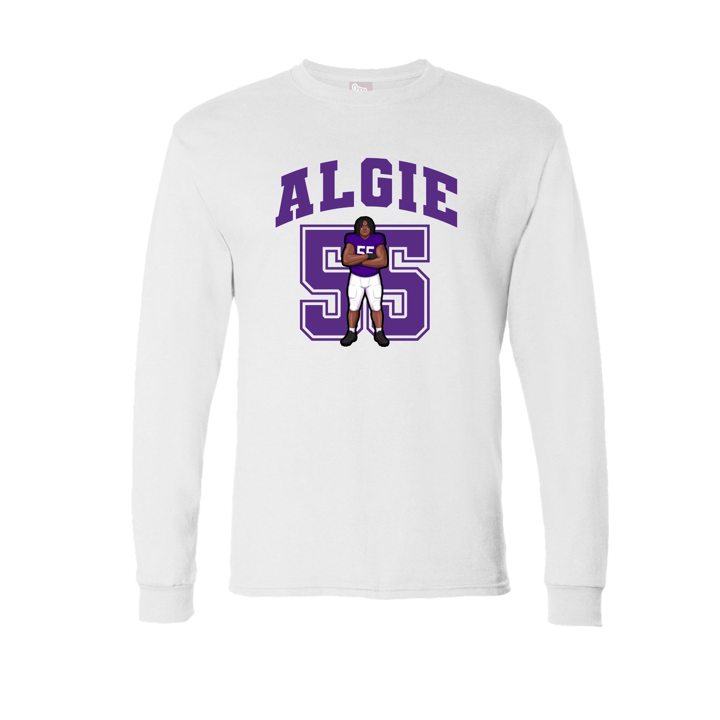 Long Sleeve Tee — Number in White