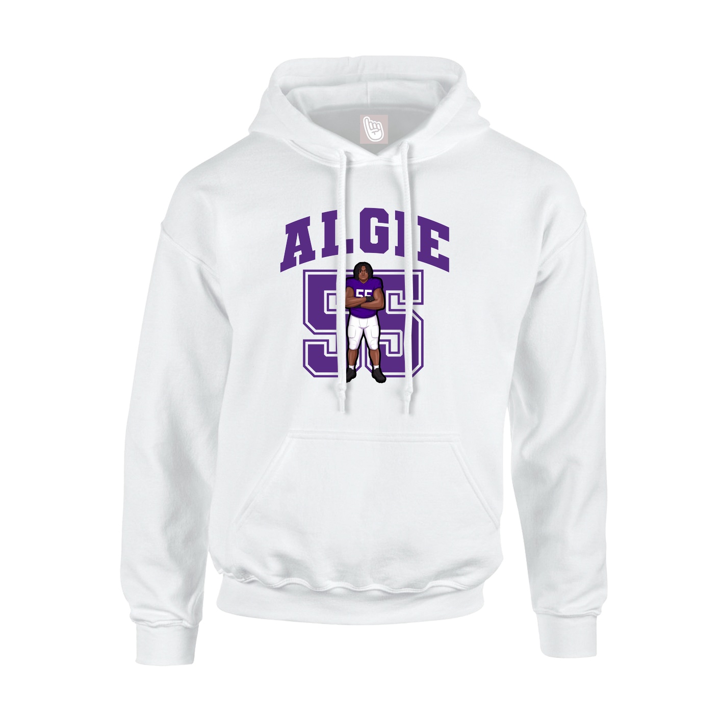 Hoodie — Number in White