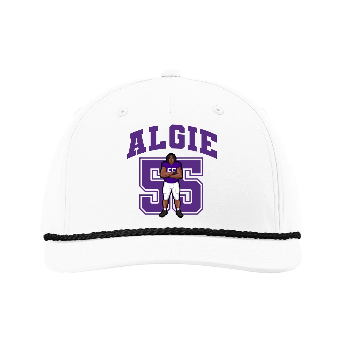 Five-Panel Classic Rope Cap — Number in White