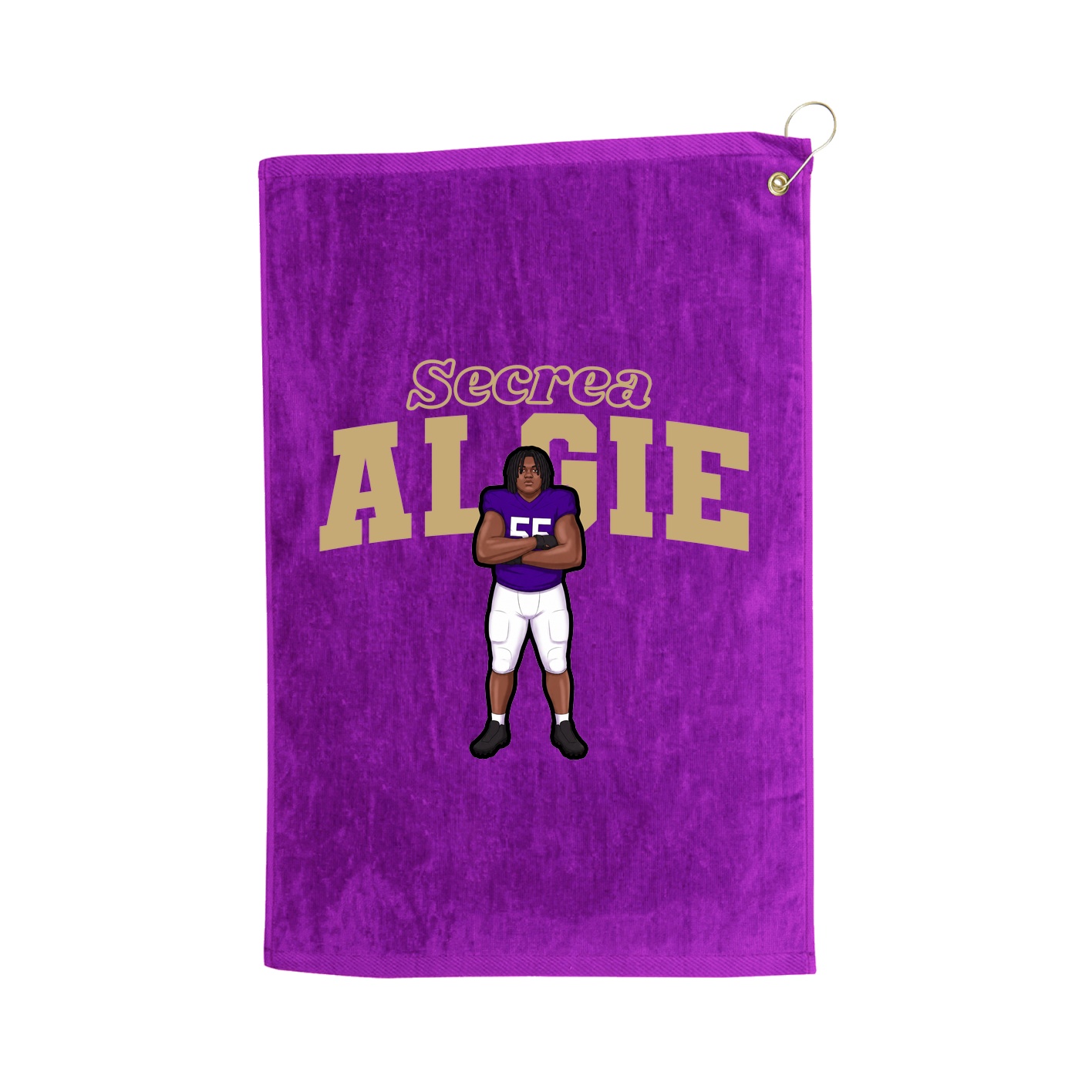 Golf Towel — Name Arch in Purple