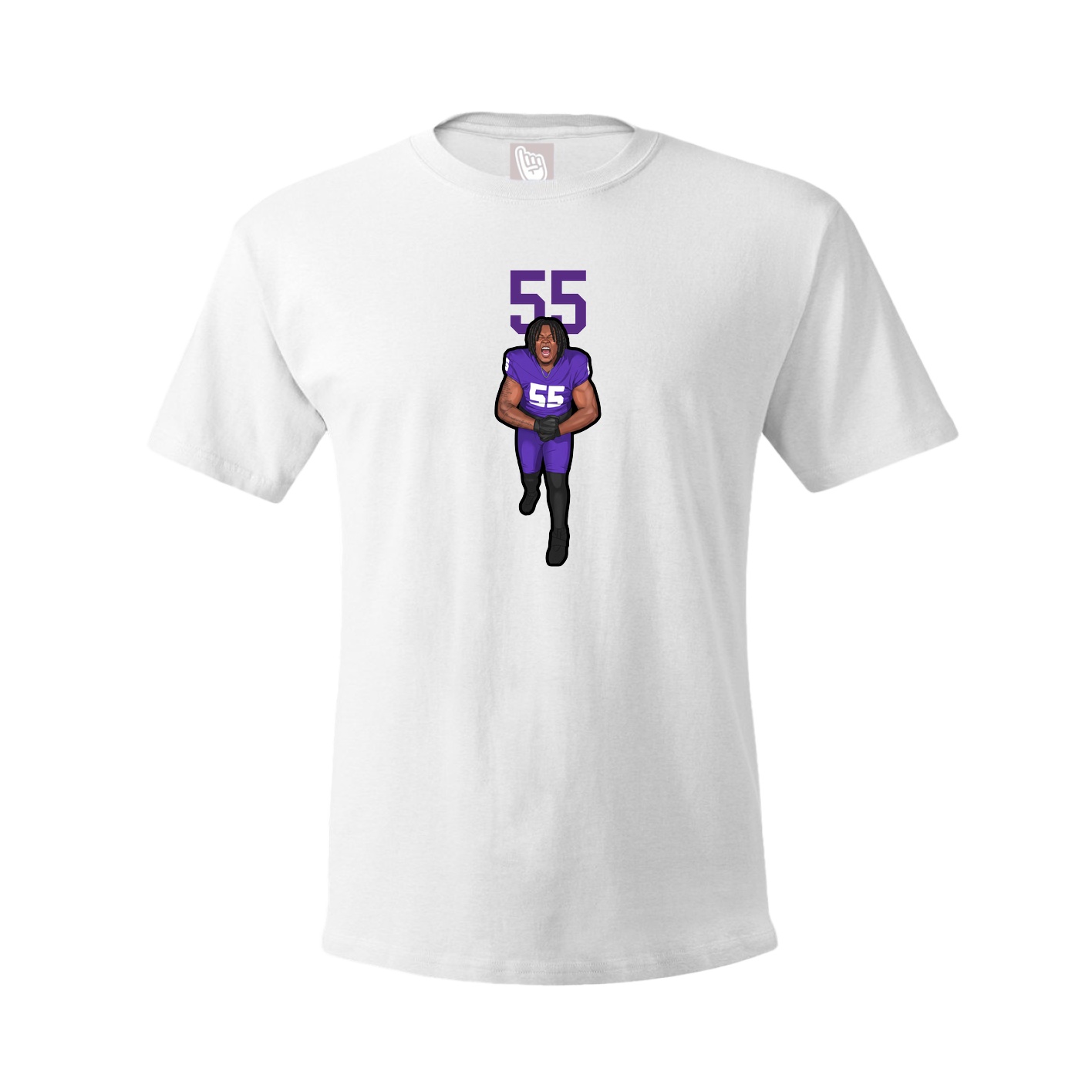 Youth Tee — Number Top in White