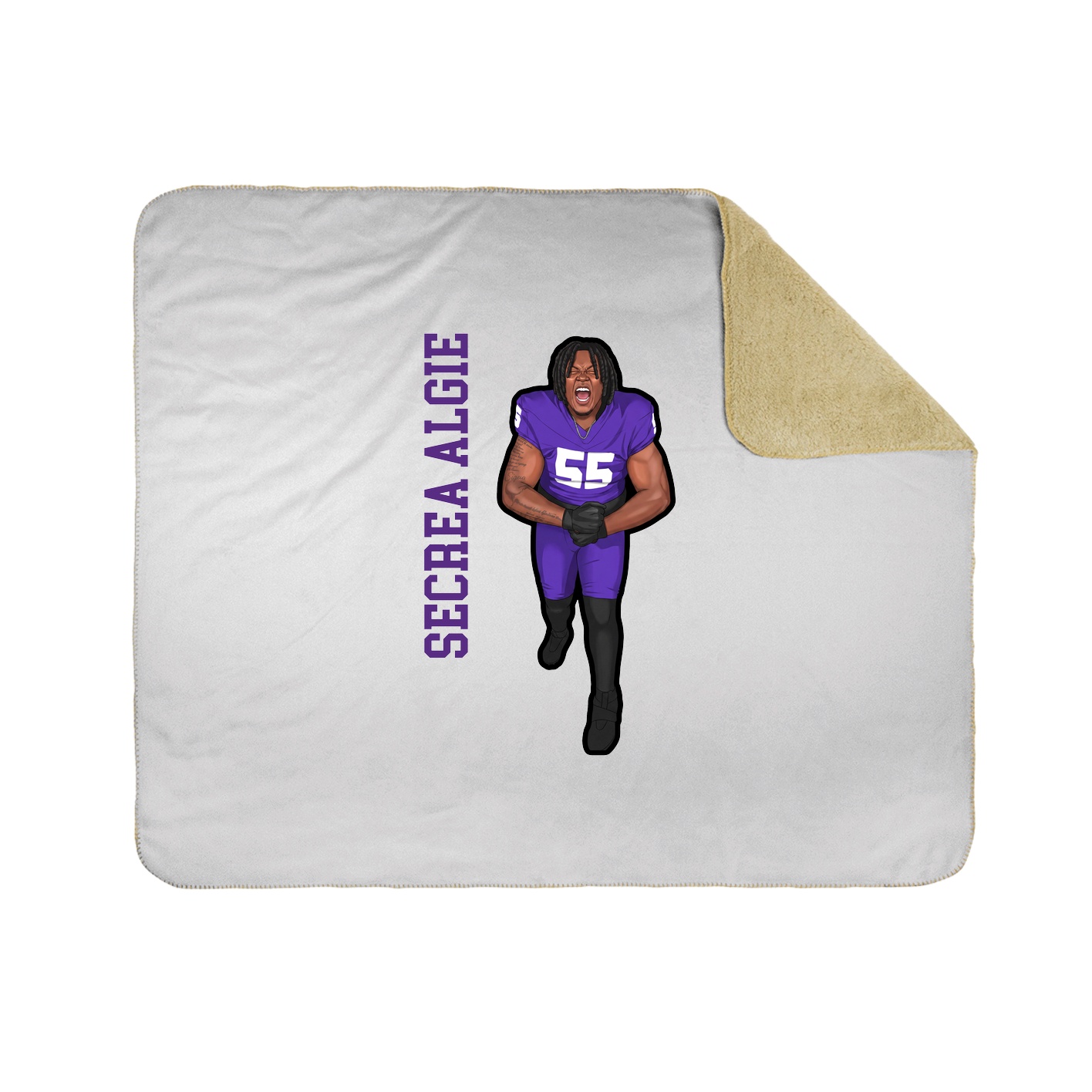 Throw Blanket — Name Vertical in White