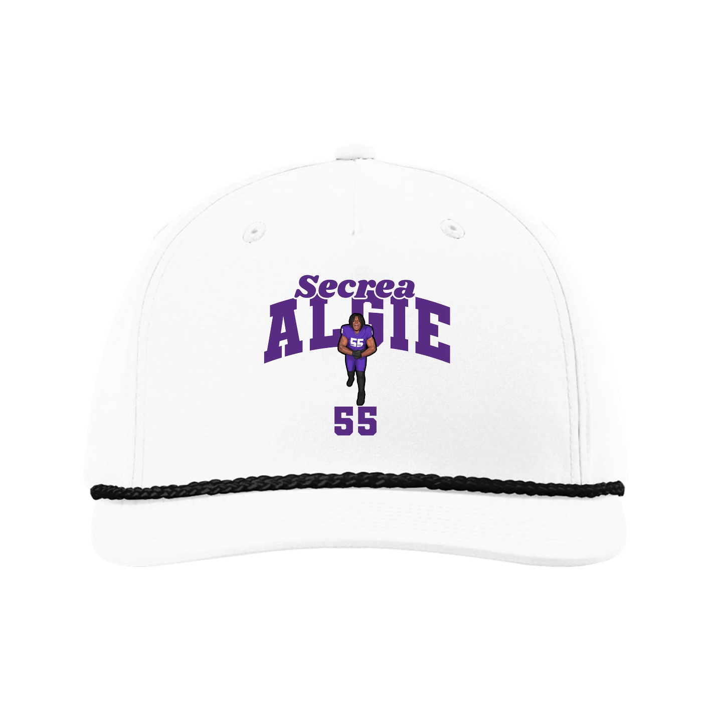 Five-Panel Classic Rope Cap — Signature Arch in White