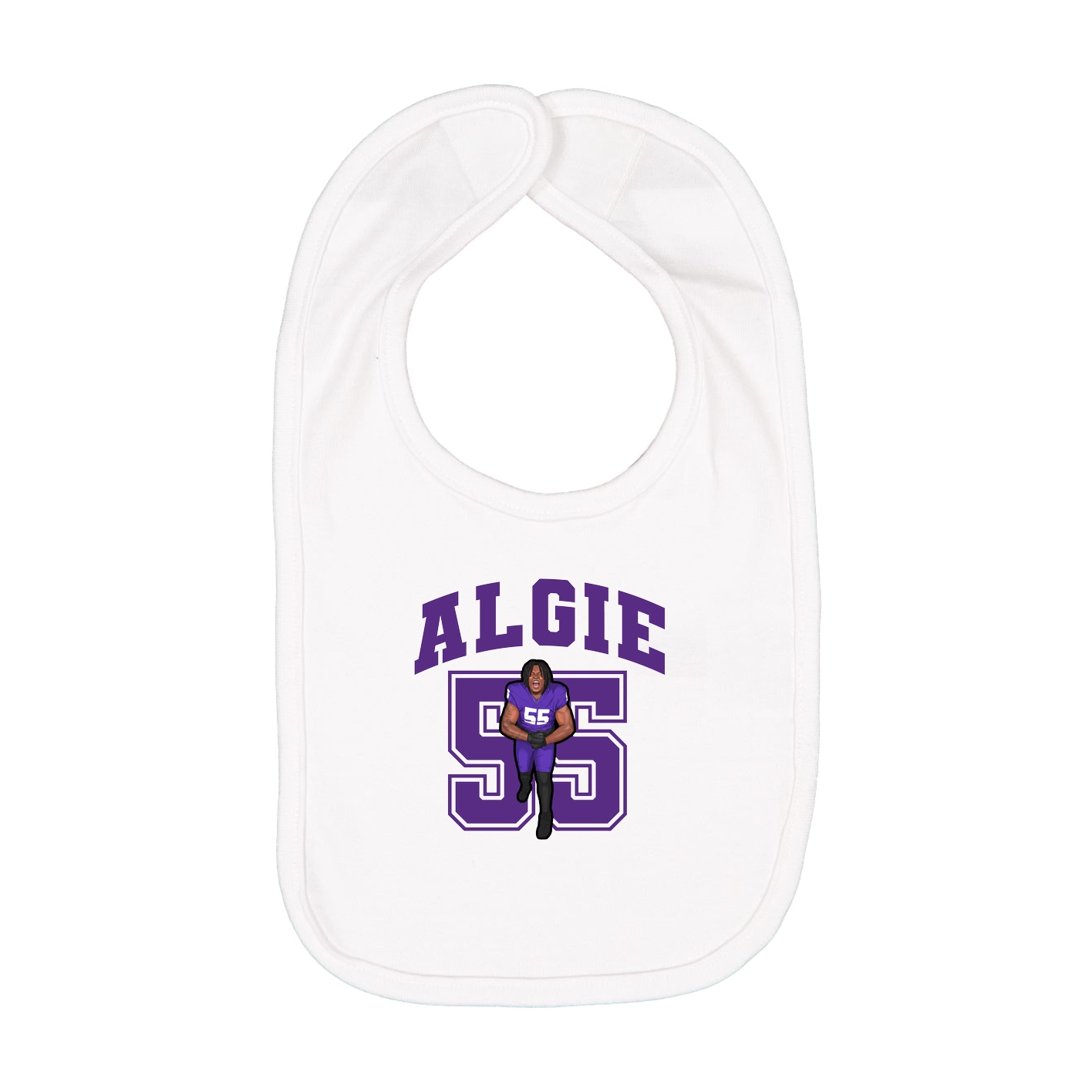 Infant Bib — Number in White