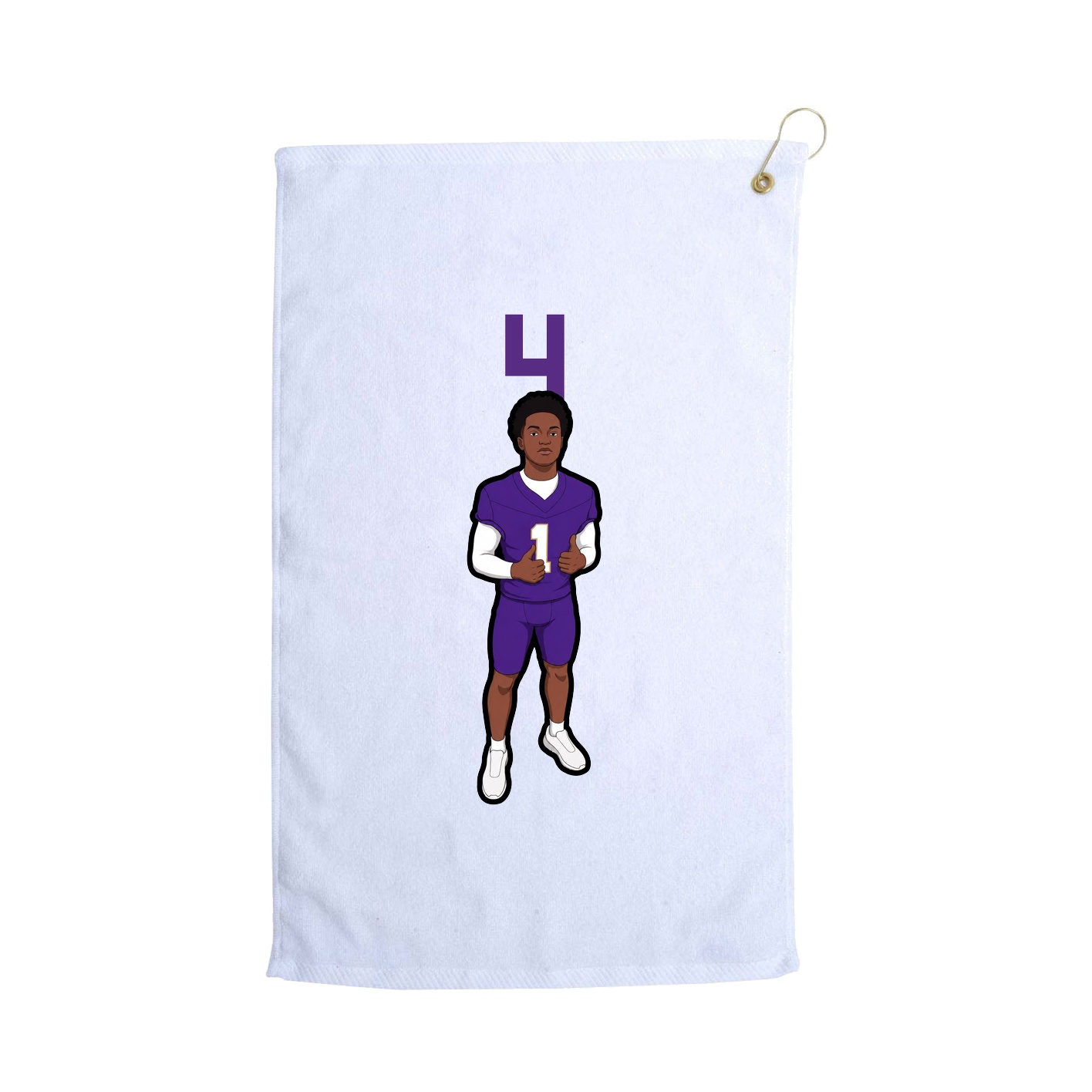 Golf Towel — Number Top in White