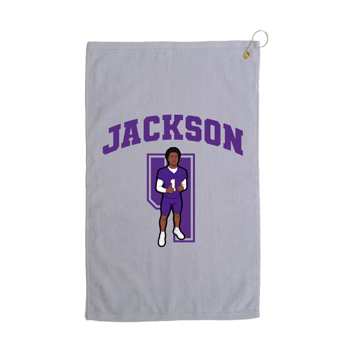 Golf Towel — Number in Grey