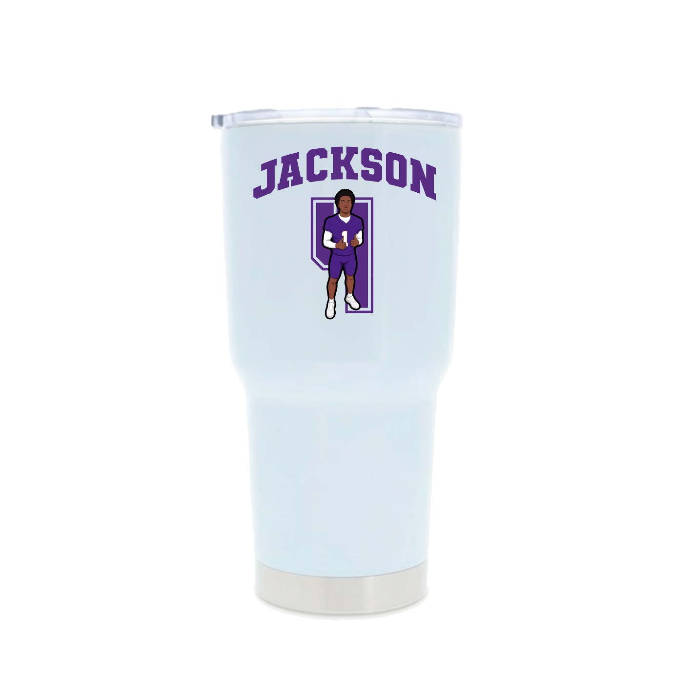 30oz Stainless Steel Tumbler — Number in White