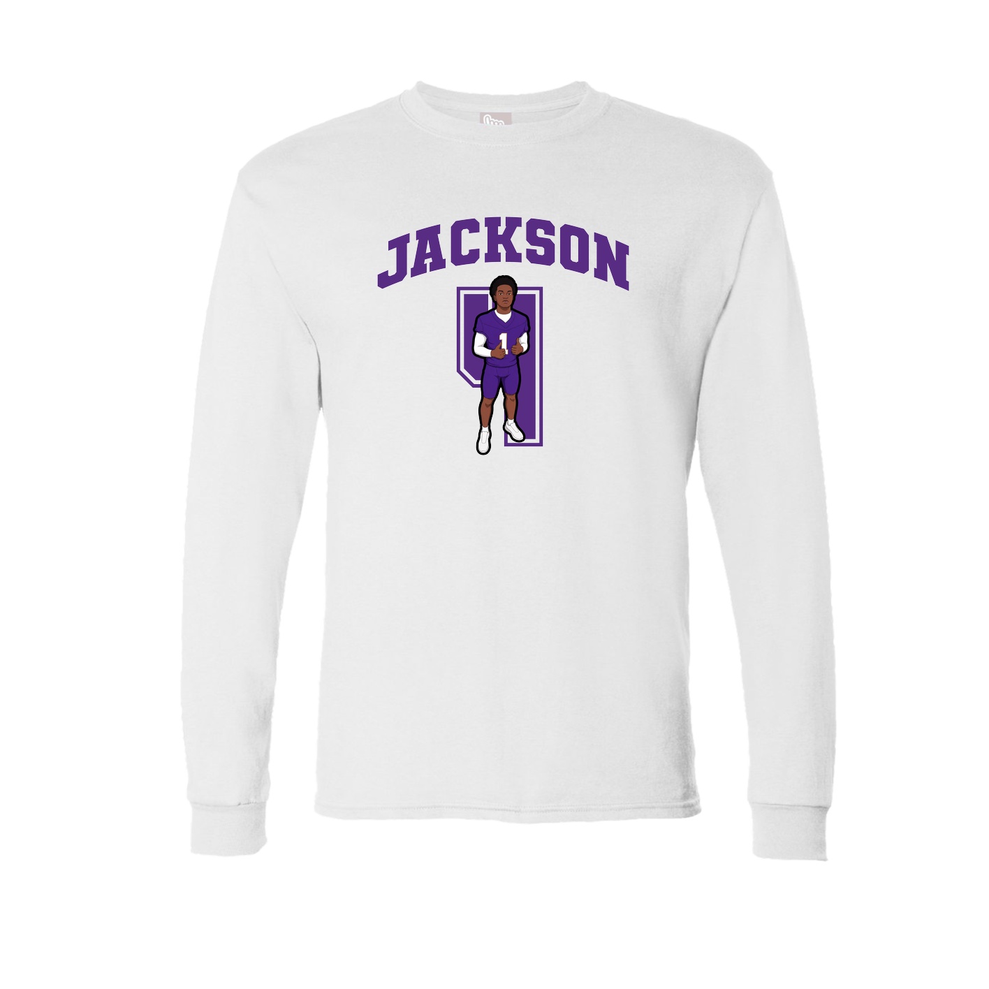 Long Sleeve Tee — Number in White